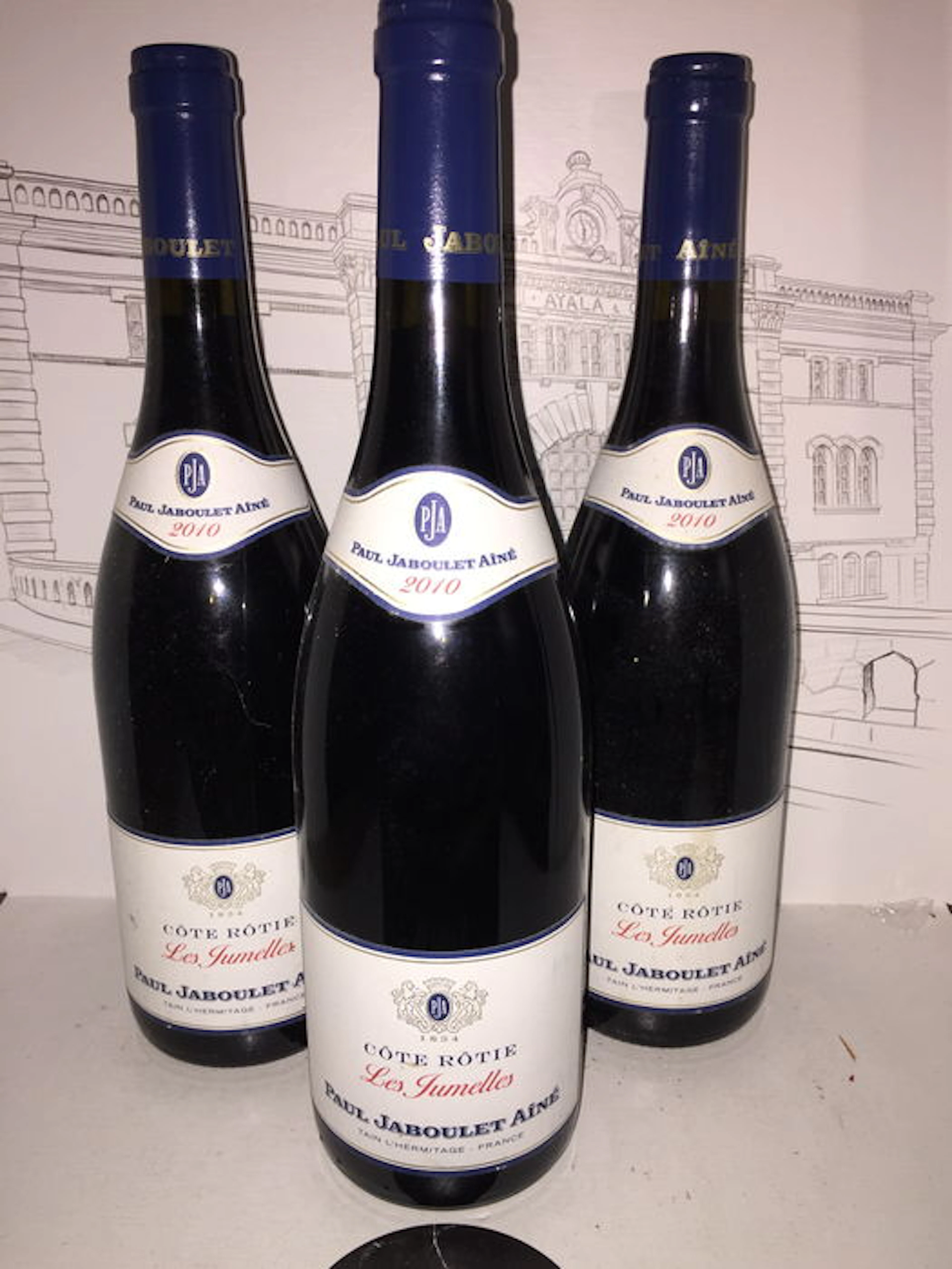 2010 Cote Rotie les Jumelles Paul Jaboulet Aine x 3 Bottles