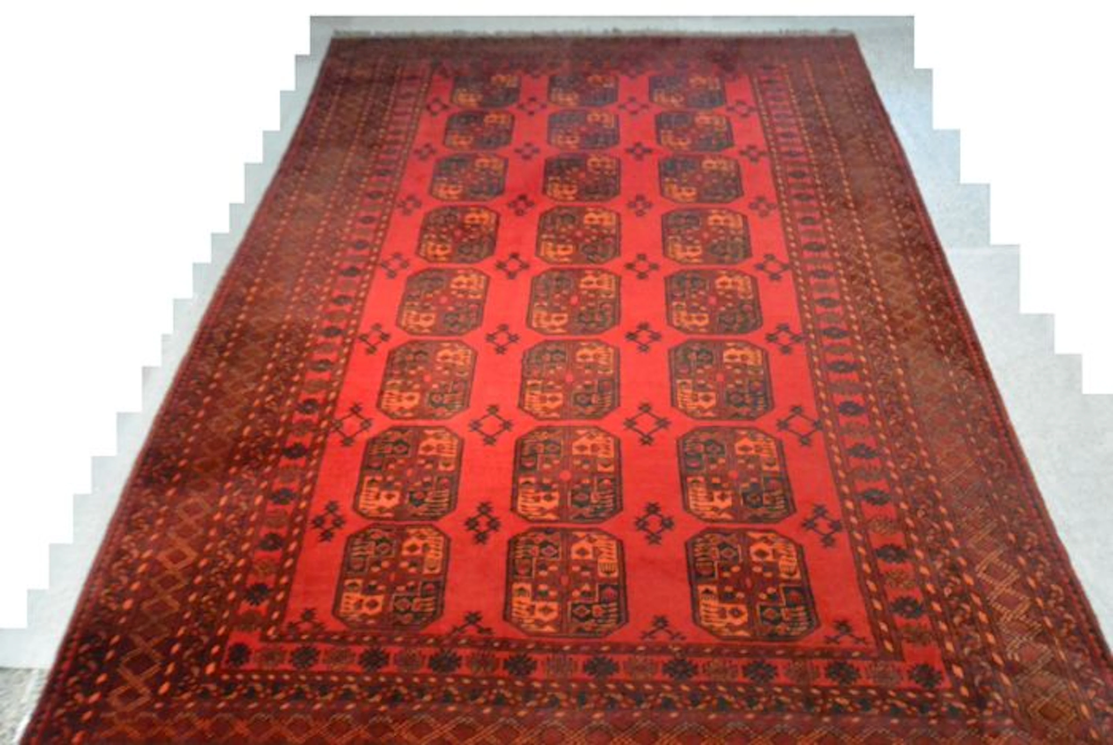 Perserteppich/Afghan 348 x 246 cm. Ende des 20. Jh.