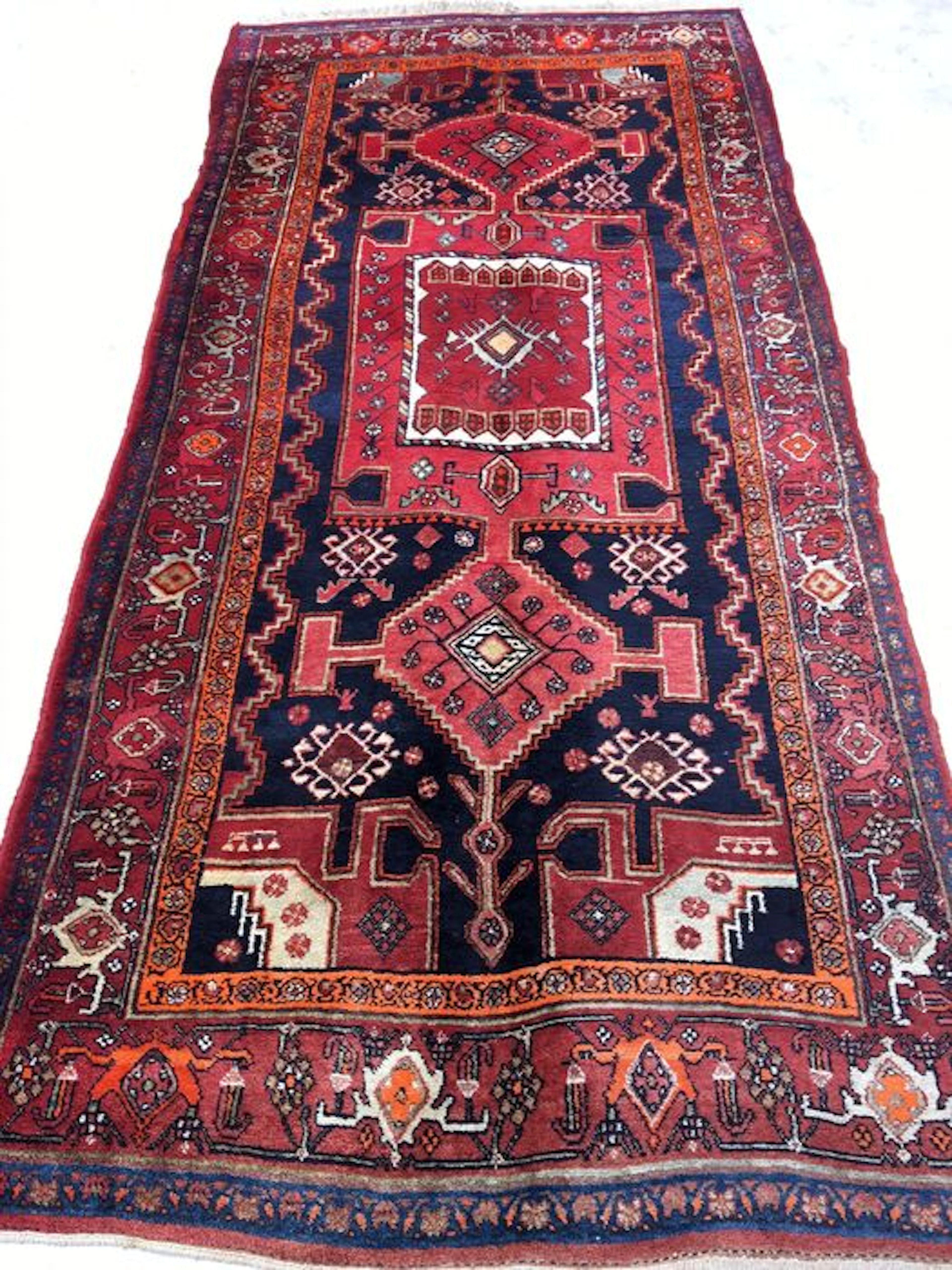 "Unikat" Attraktiv Perserteppich Hamadan - Made Mitte des 20. Jh. - 135x296 cm - Ab 1€