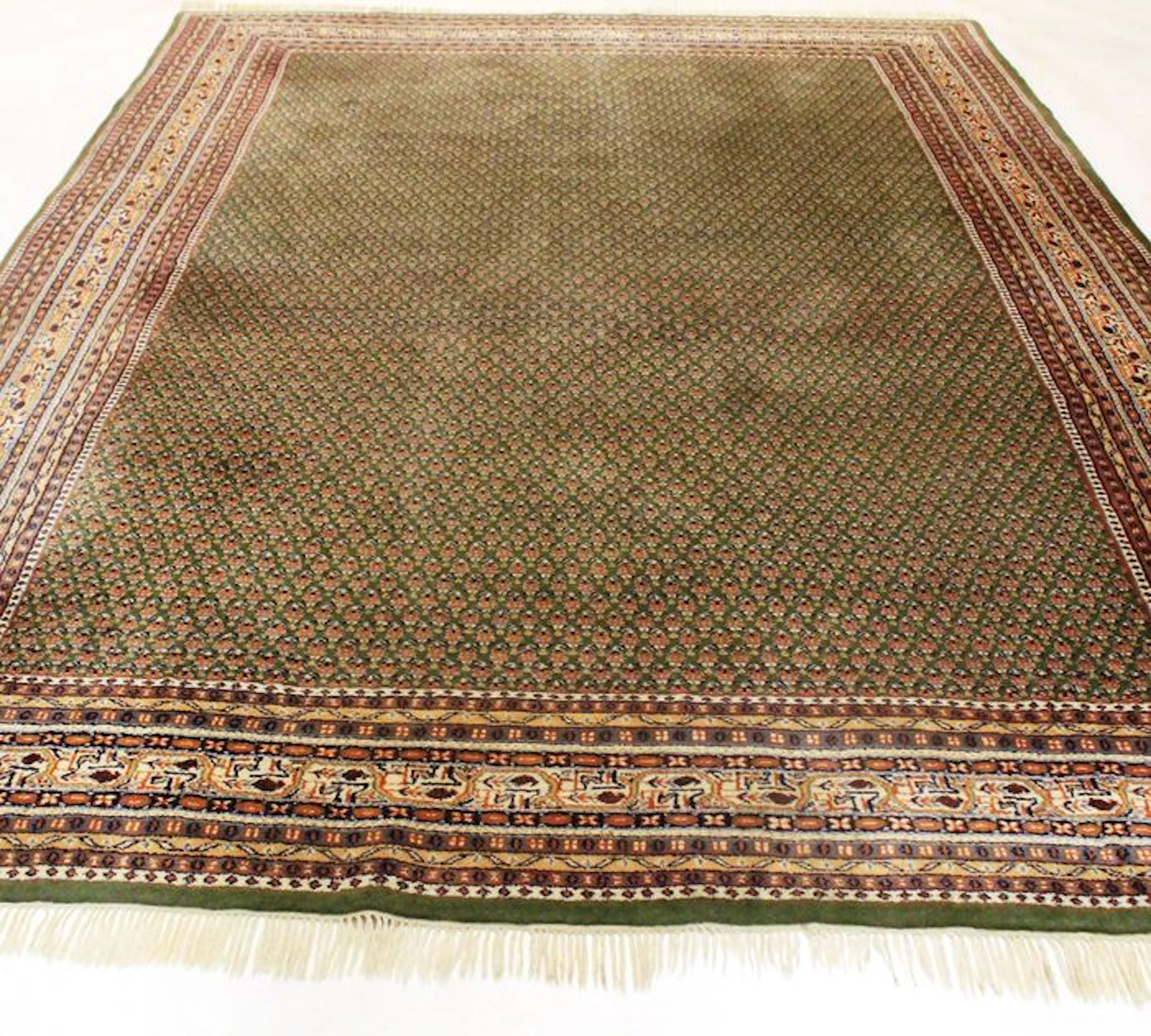 Prachtvoller Handgeknüpfter Orient Palast Teppich Sarough Mir 250X335cm Made in Indien Beste Hochlandwolle um 1990