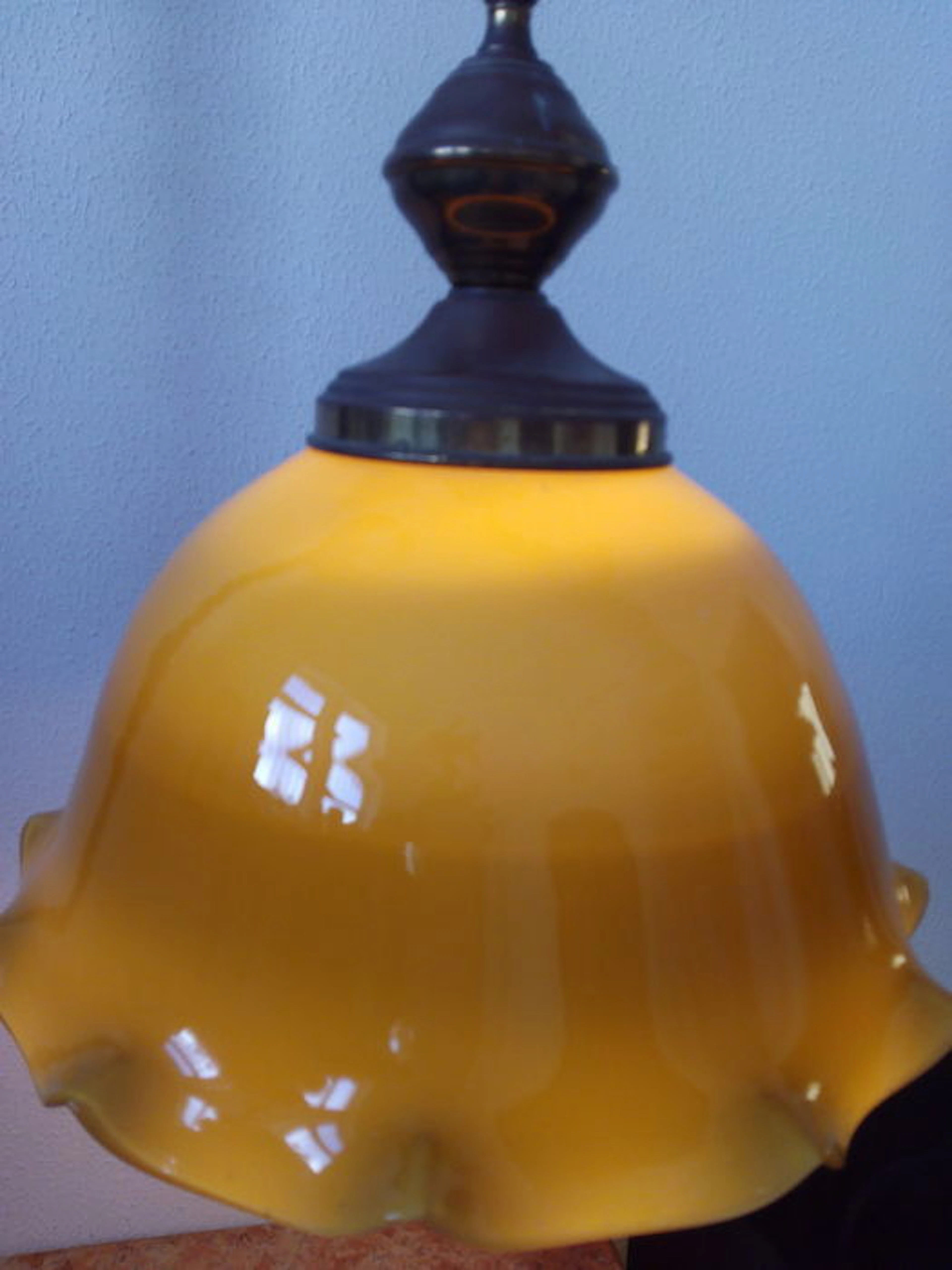 Glazed Glass Chandelier - 1970 - Italy