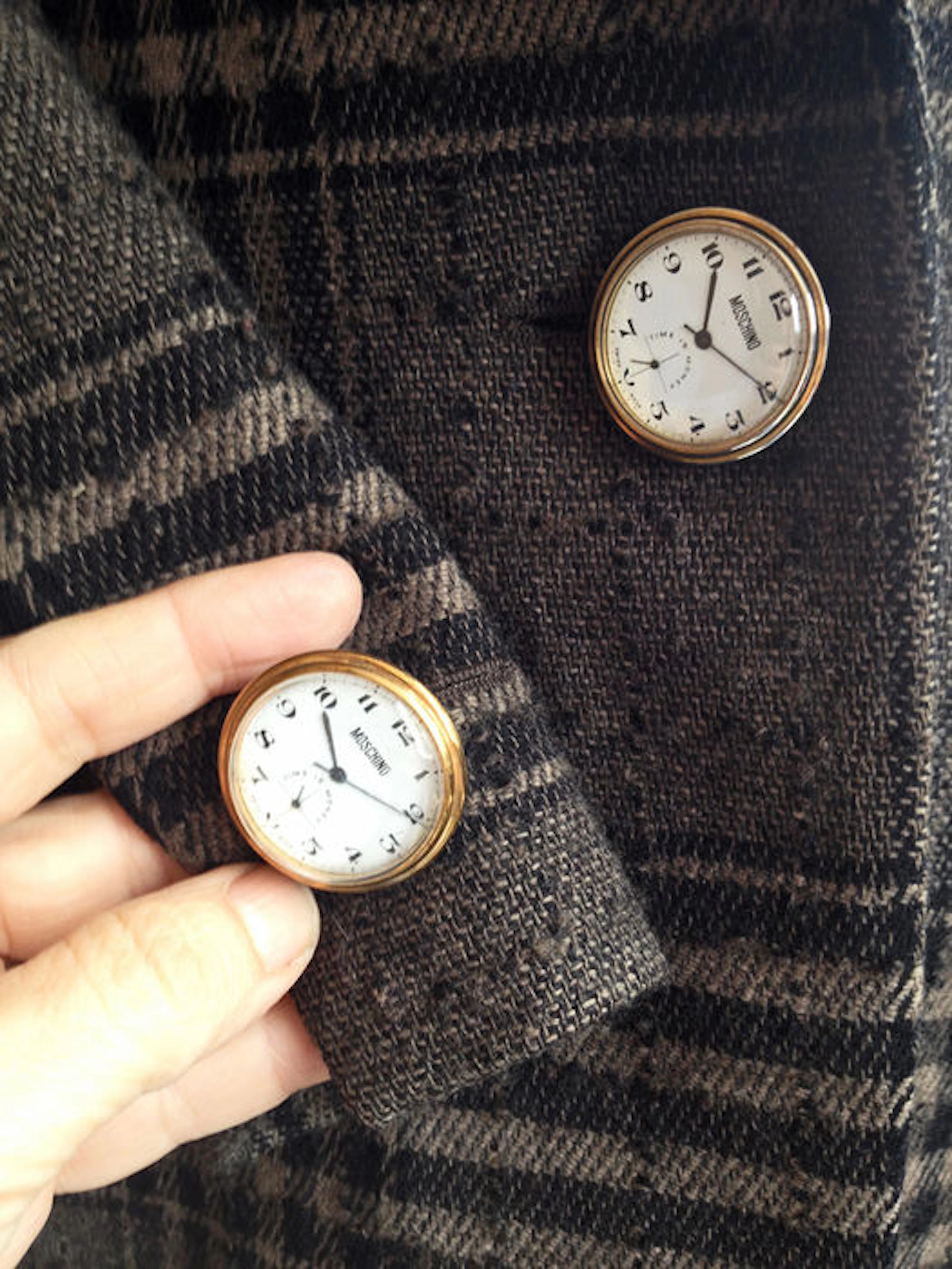 Moschino - Prince of Wales jacket - Rare - With fake clock buttons