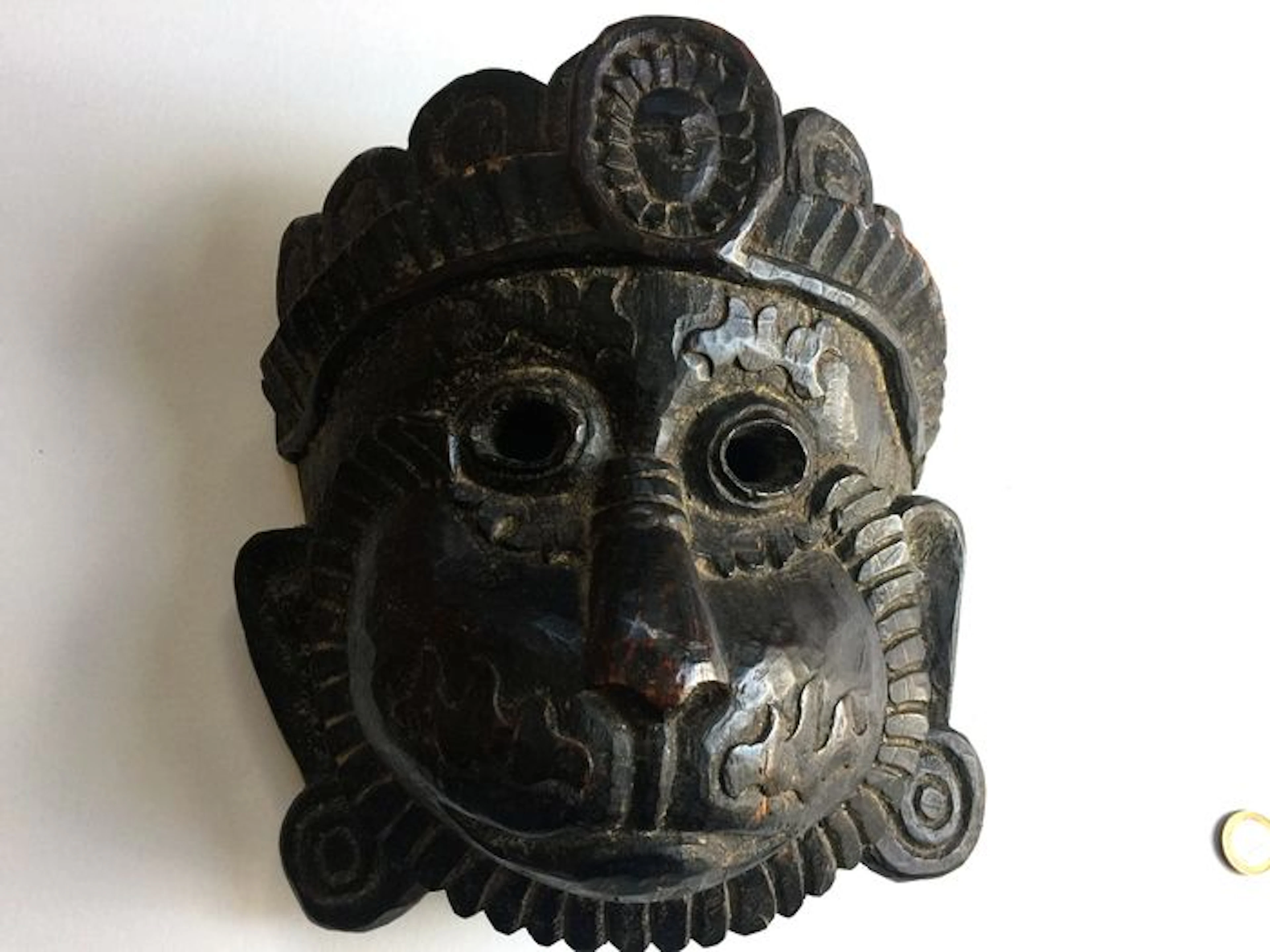Antique ethnic Newar mask in hard wood – Nepal – Circa 1900