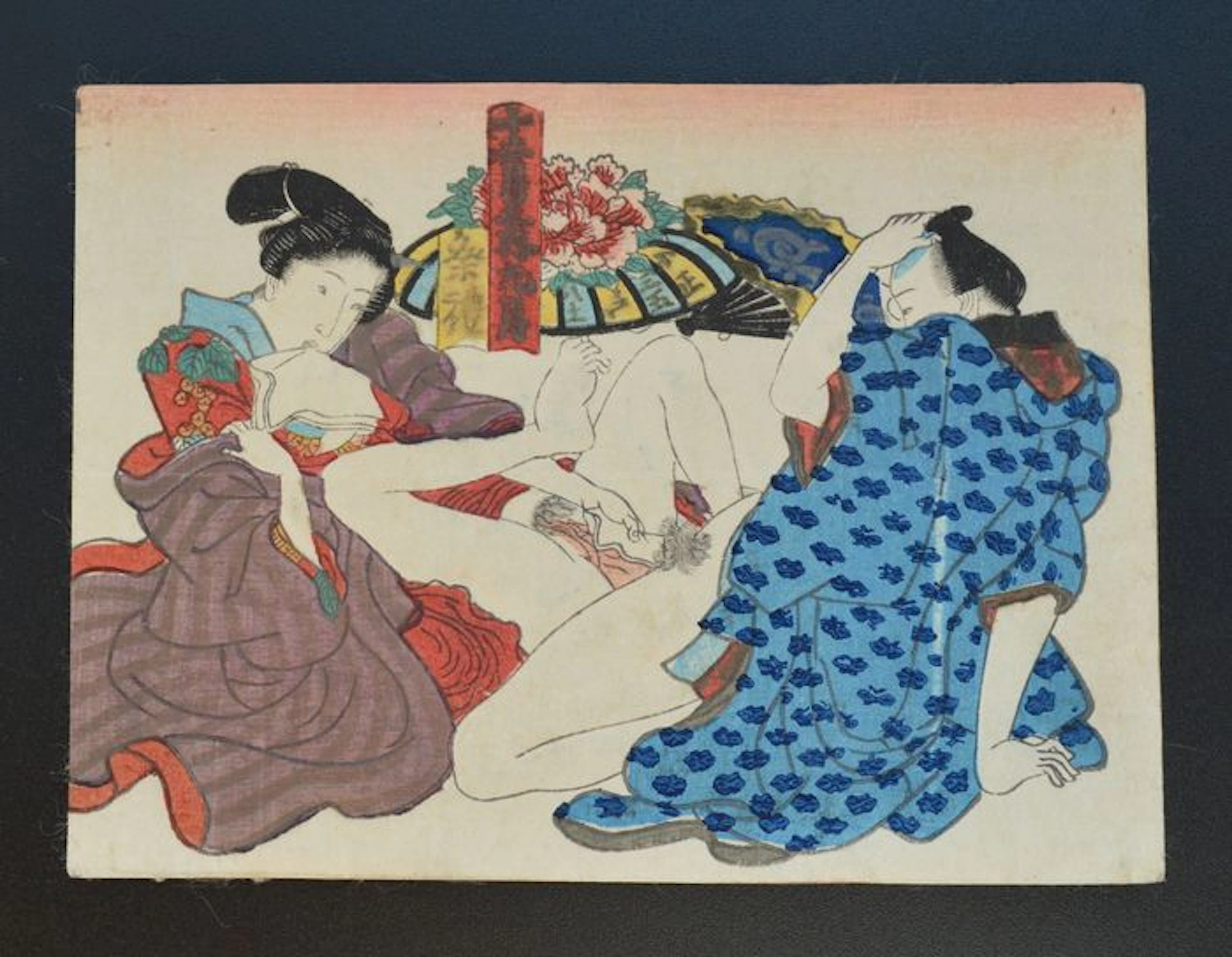 An original erotic Shunga attributed to the school of Utagawa – Japan – approx. 1850.