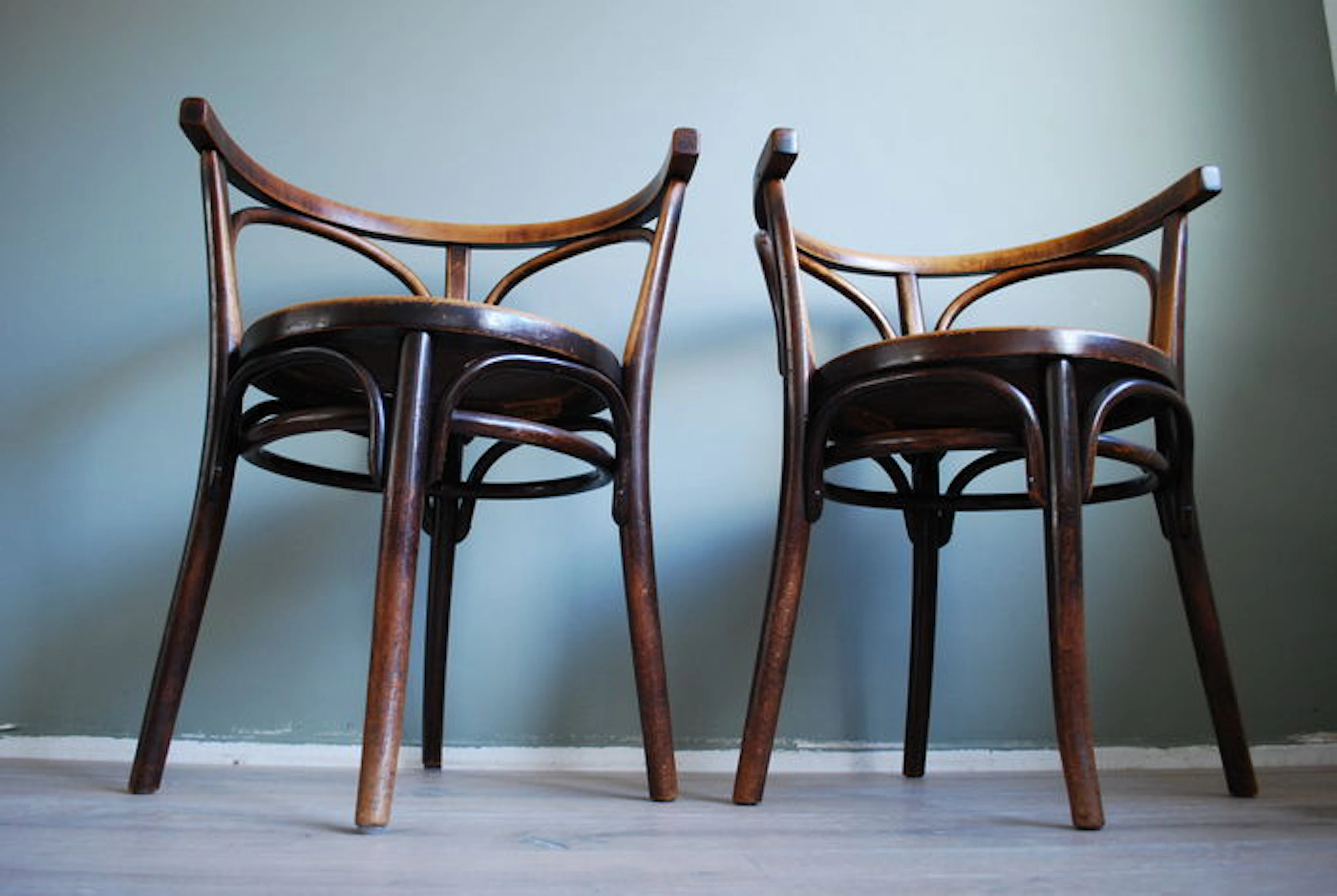Thonet - 2 bar chairs - Rare design