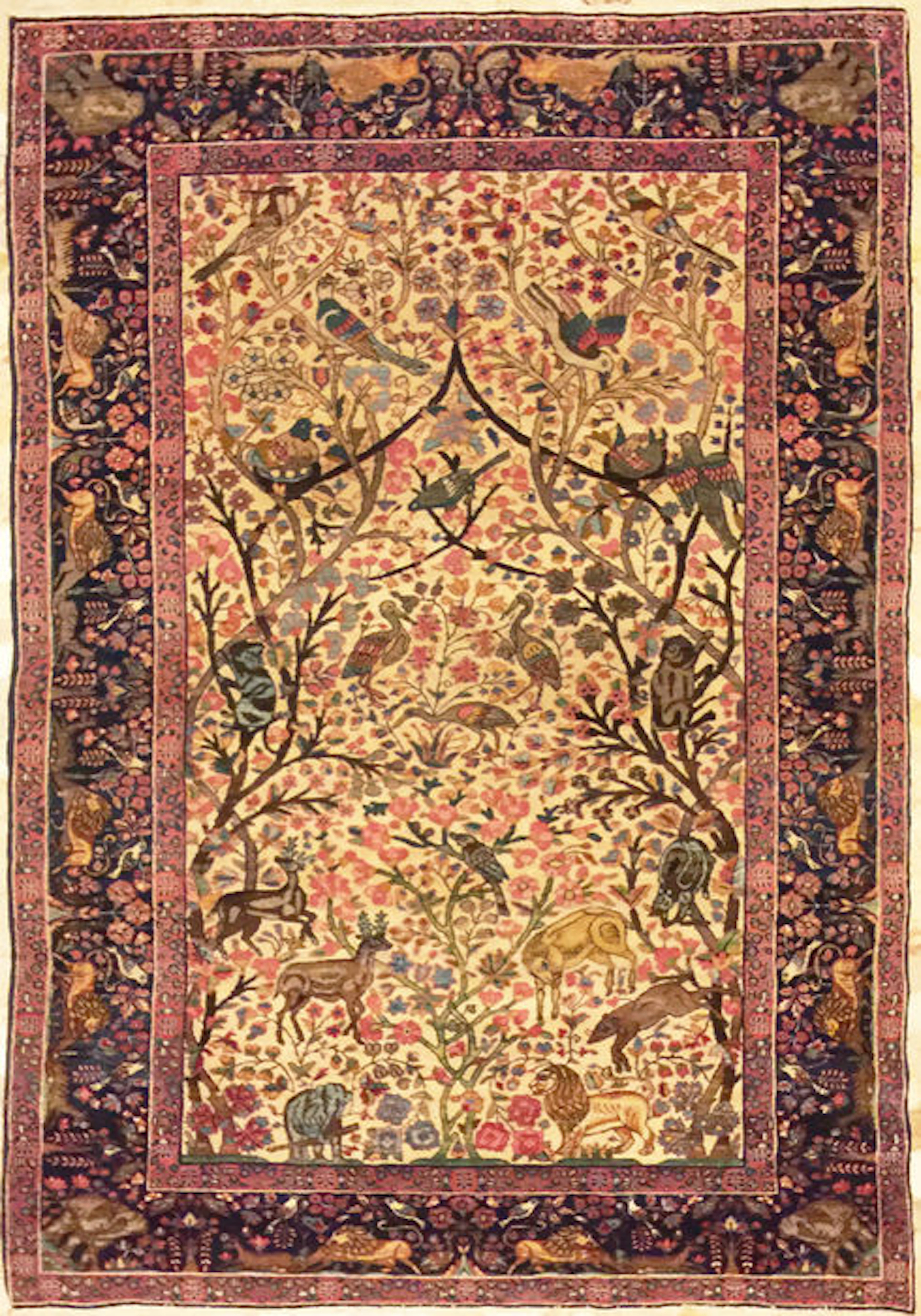 Tappeto particolare Kirman lavar antico, 230 x 135 cm