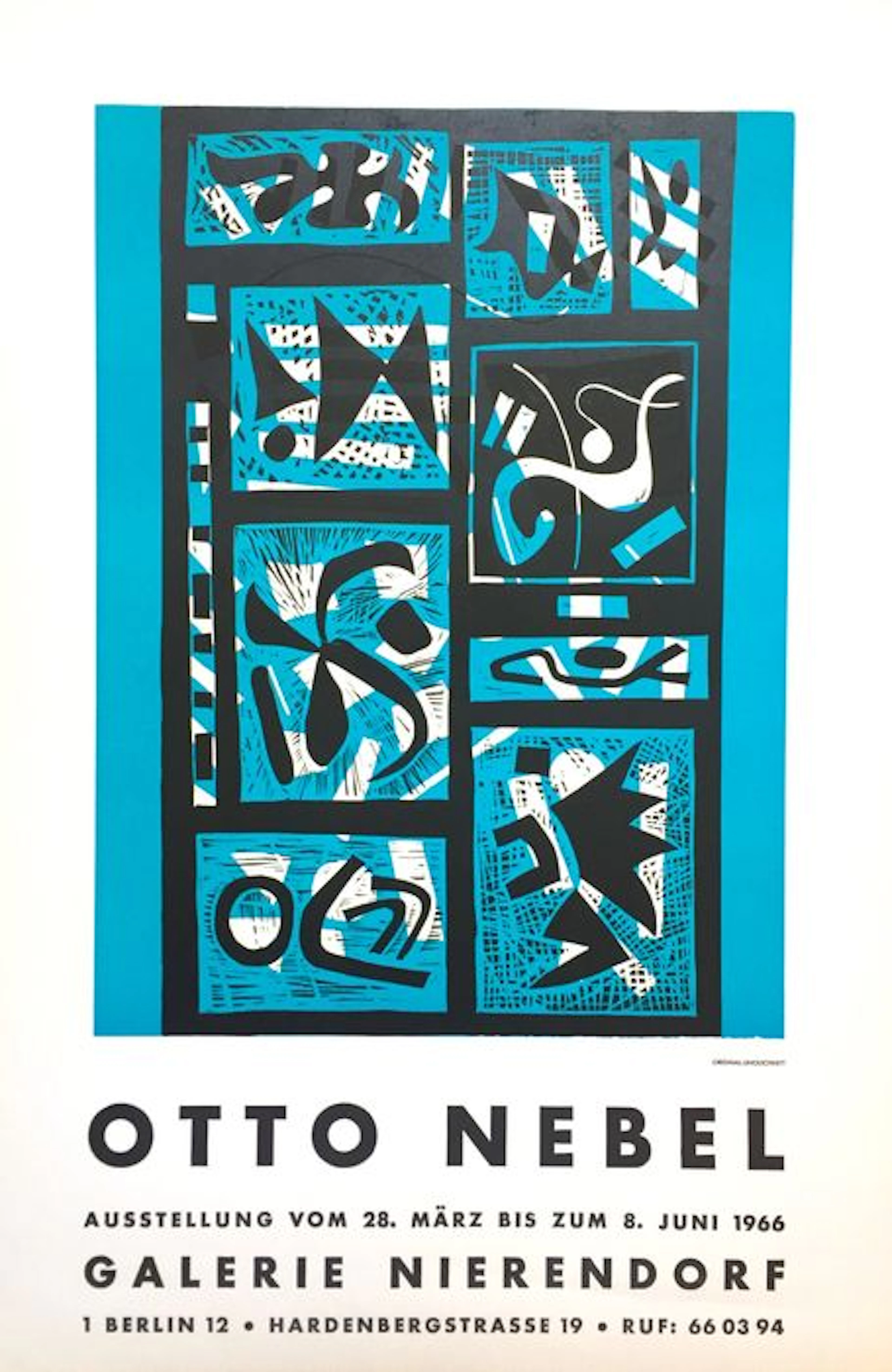 Otto Nebel - Original linocut / poster Galerie Nierendorf Berlin