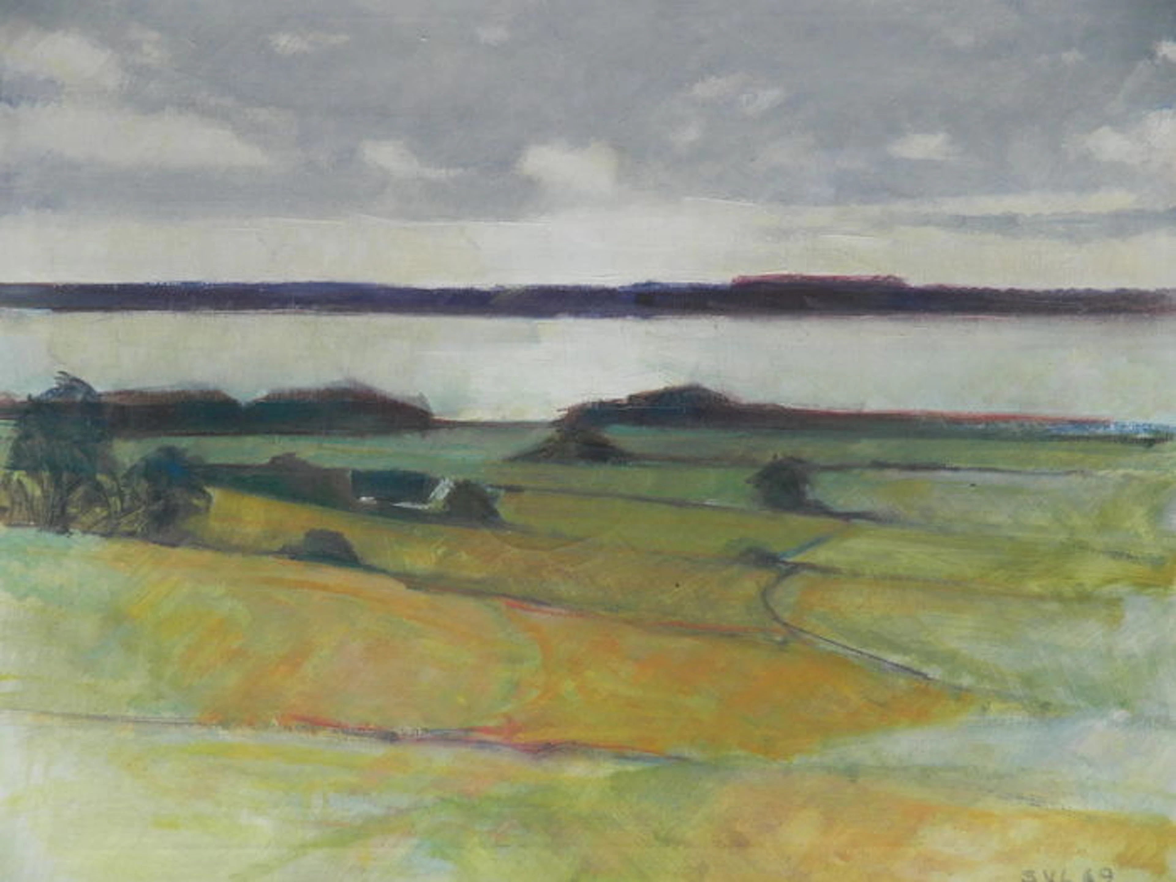 Sigurd Valdemar Lønholdt - expressionistic river landscape