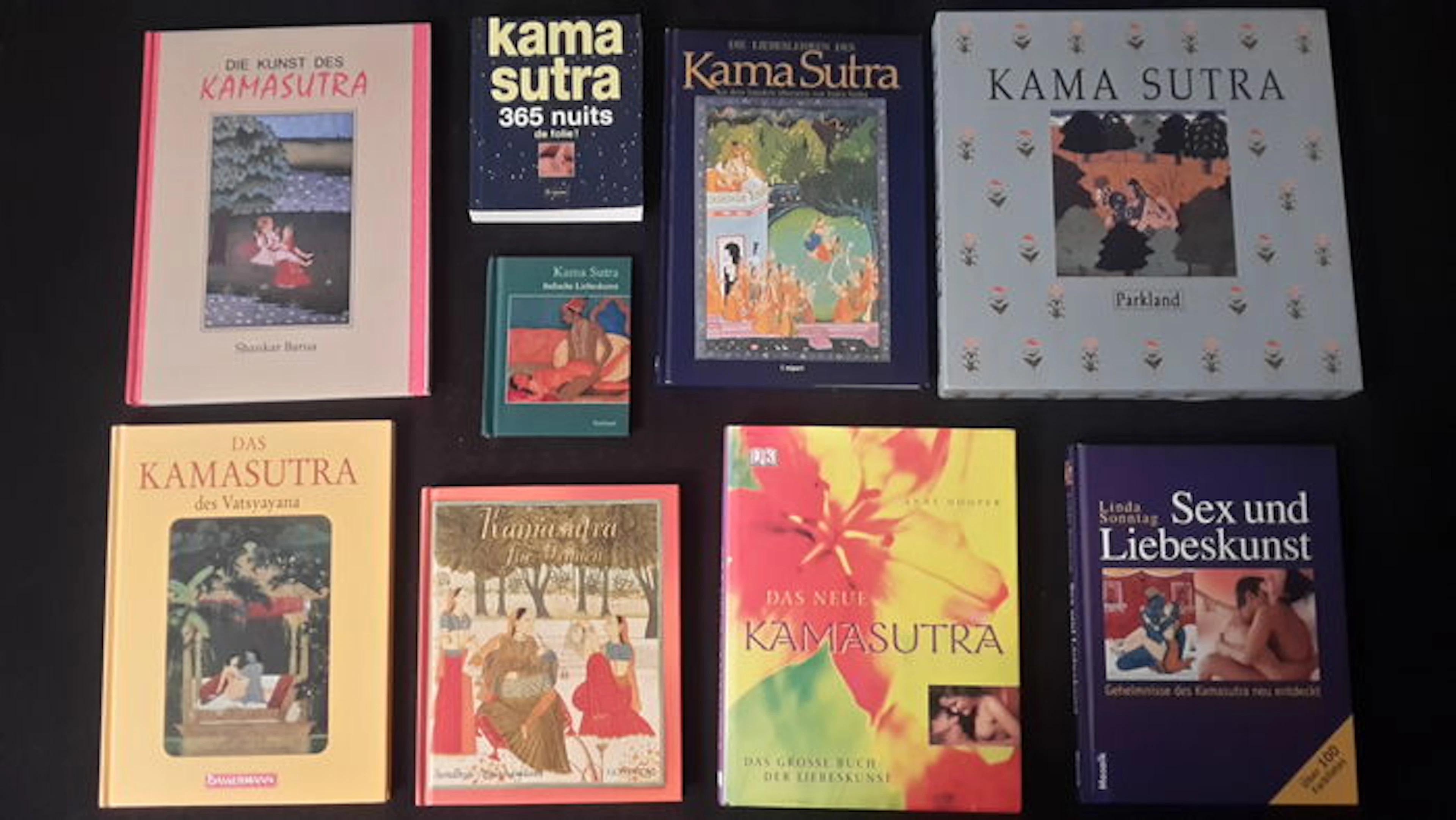 Orientalische Erotik; Lot mit 9 bücher über Kamasutra - 1995/2011