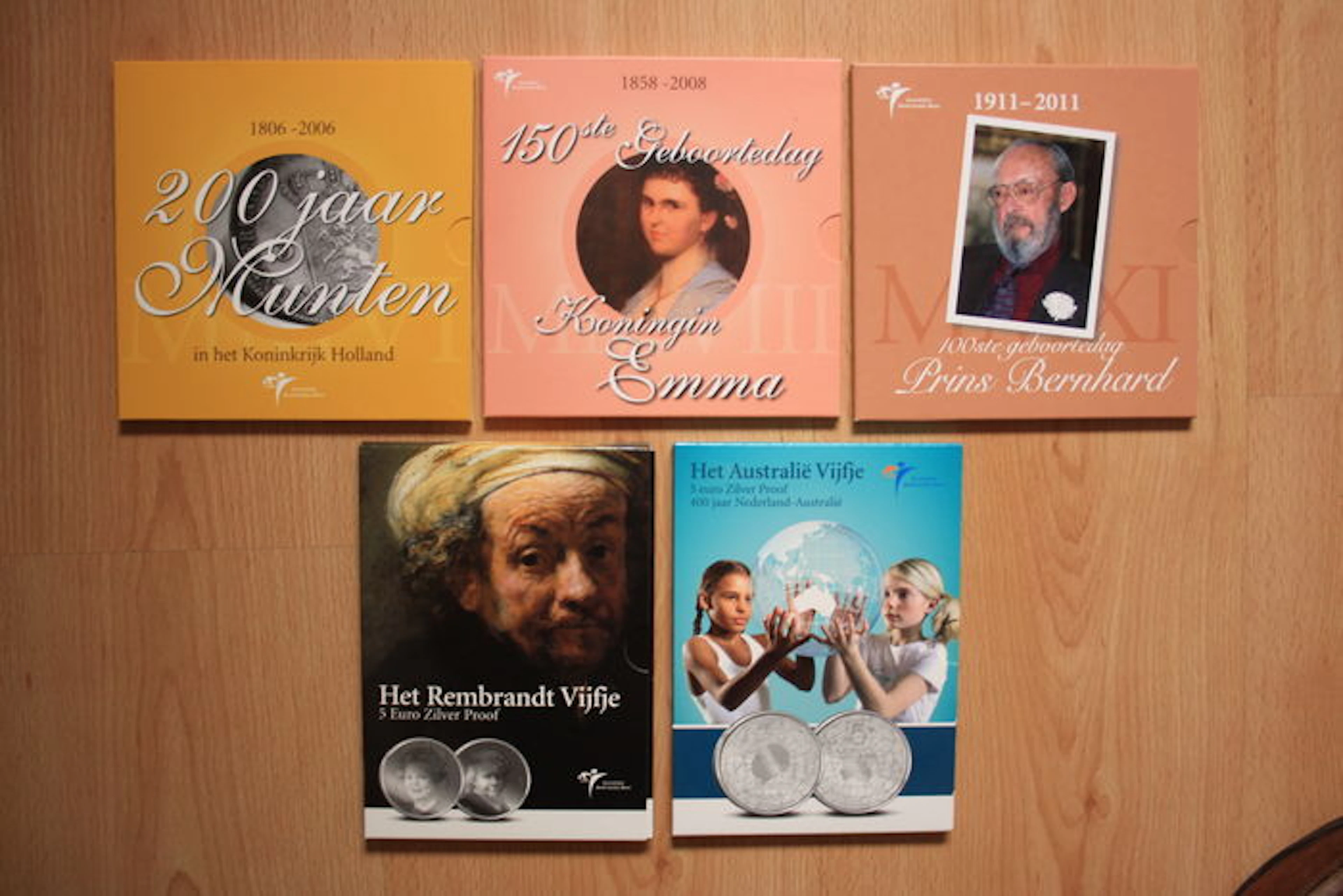 The Netherlands - Theme collections 2006, 2008 and 2011 + 5 Euros 2006 'Australië' and 5 Euros 2006 'Rembrandt'