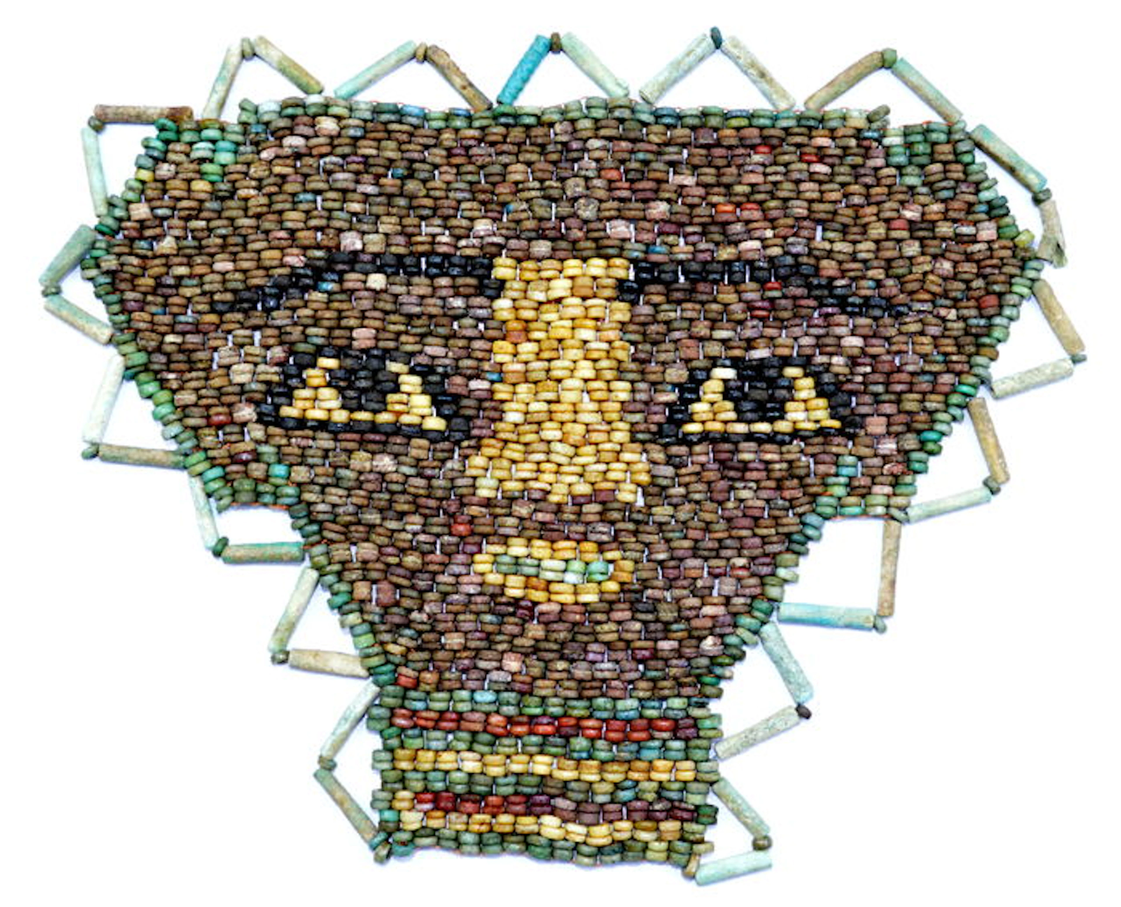 Egyptian Beaded Mummy Face Mask - 135 x 115 mm