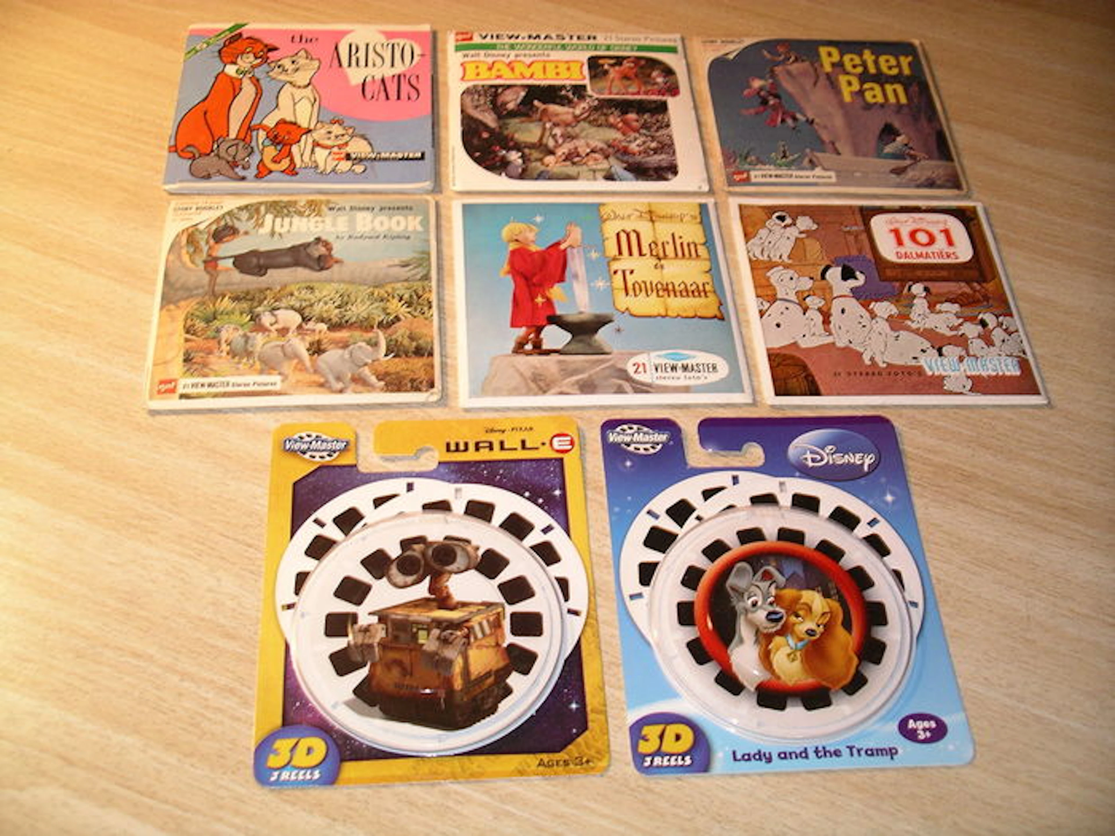 Eight Disney Films in "View-Master Three-Reel Packets"