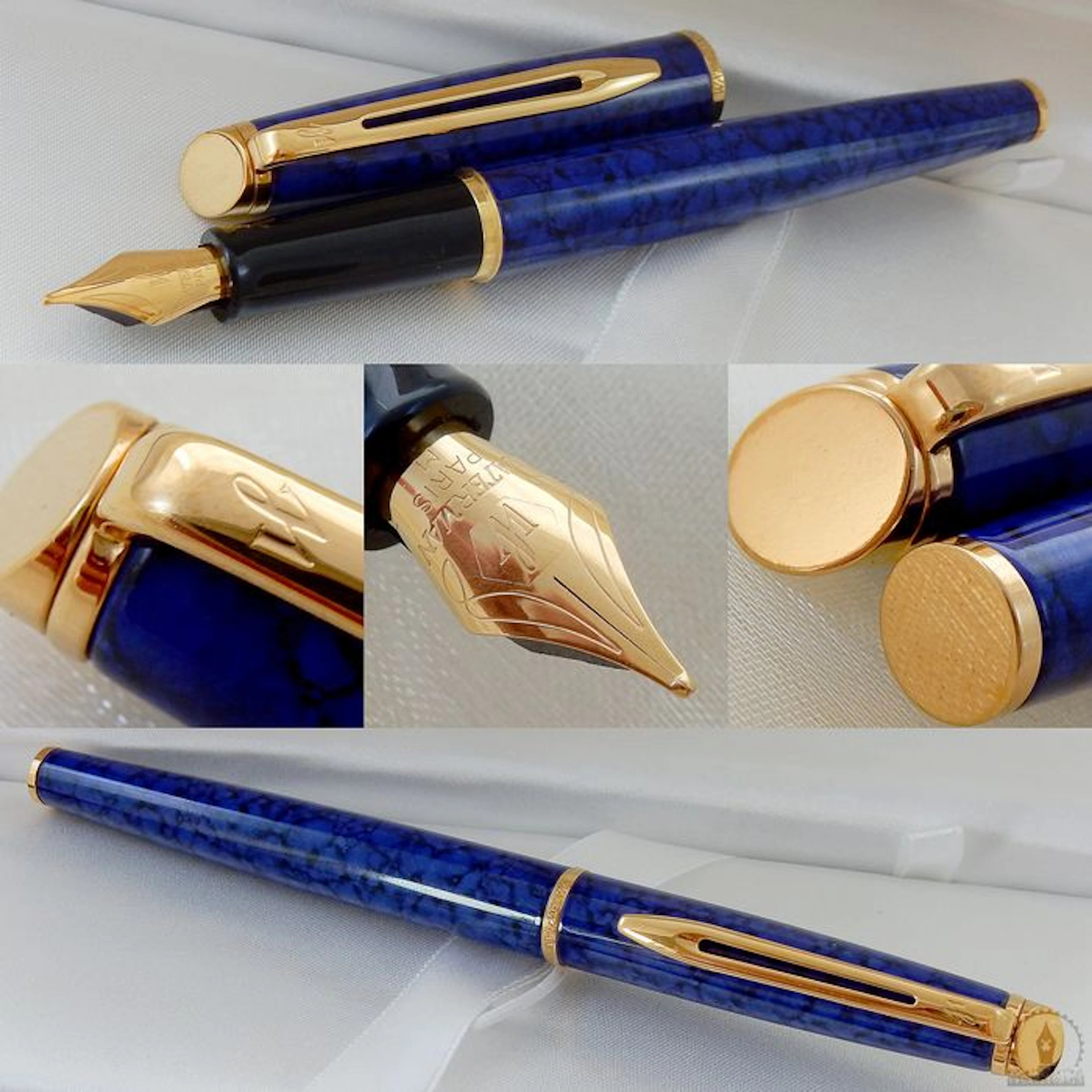 Waterman Hemisphere Marble Blue Lacquer GT Vulpen | New Old Stock / Mint Condition