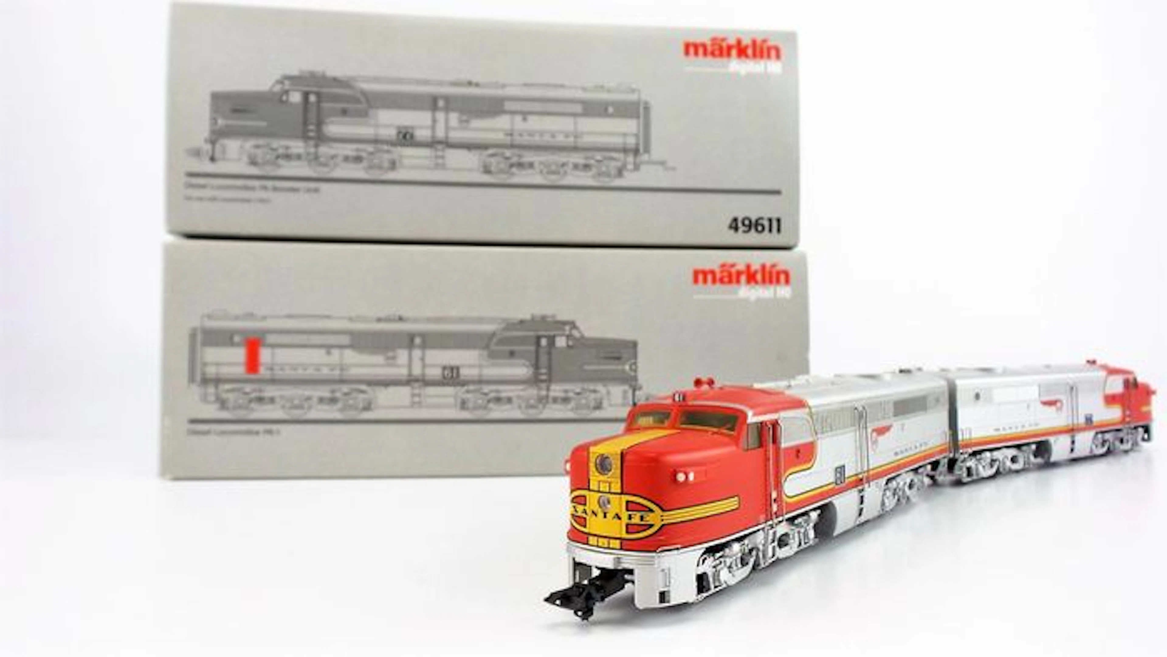 Märklin H0 - 37611/49611 - Special Double Traction Diesel Locomotive Series 52 Alco PA/PA-1 for the Atchison, Topeka and Santa Fe Railways (AT&SF)