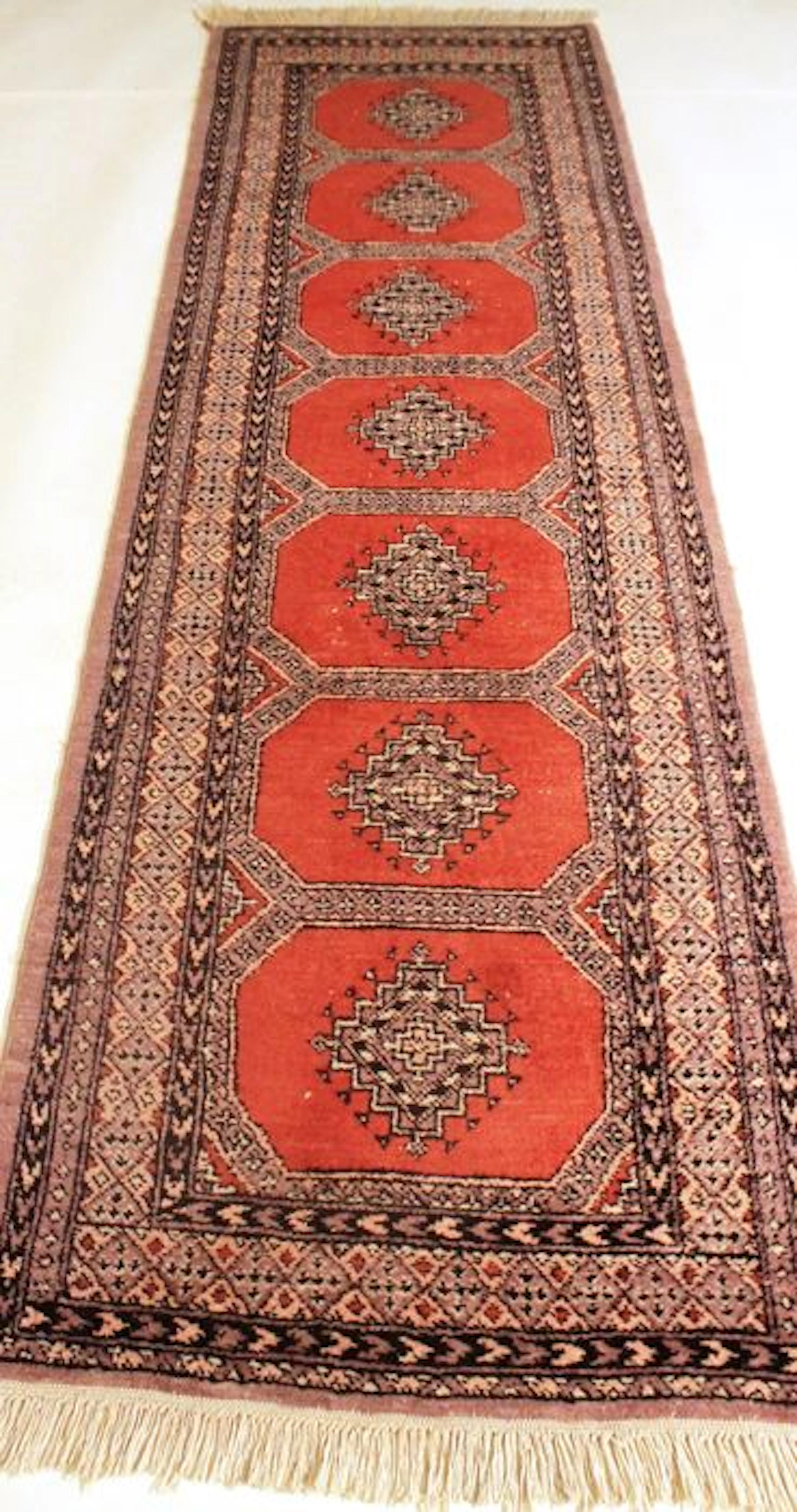 Orientteppich Buchara Jomut um 1990 Muster Made in Pakistan 80X260cm