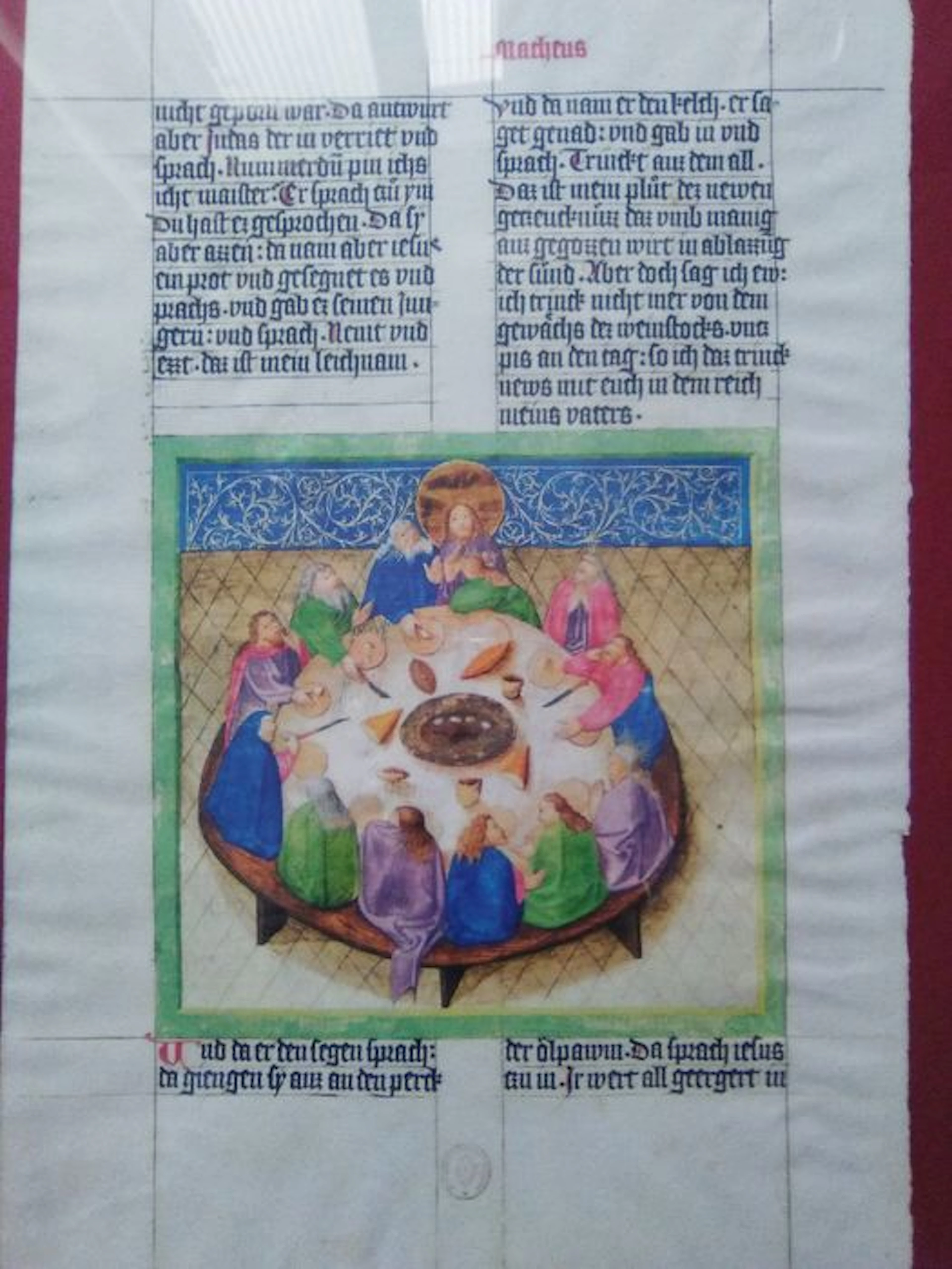 Ancient illuminated hand-written sheet - 16th century