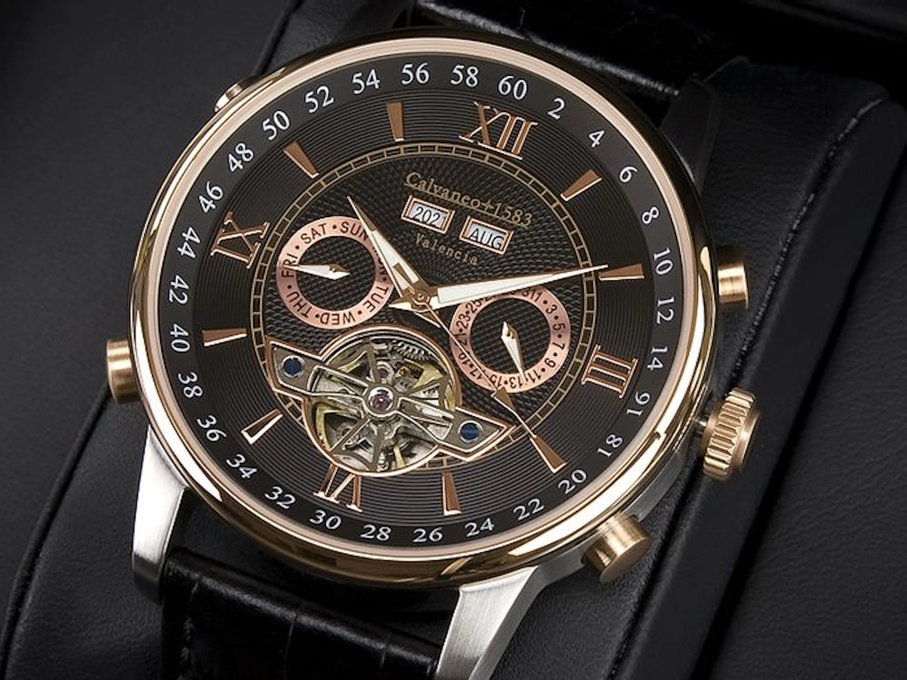 Calvaneo 1583 Valencia Rose gold-steel – men's watch – new