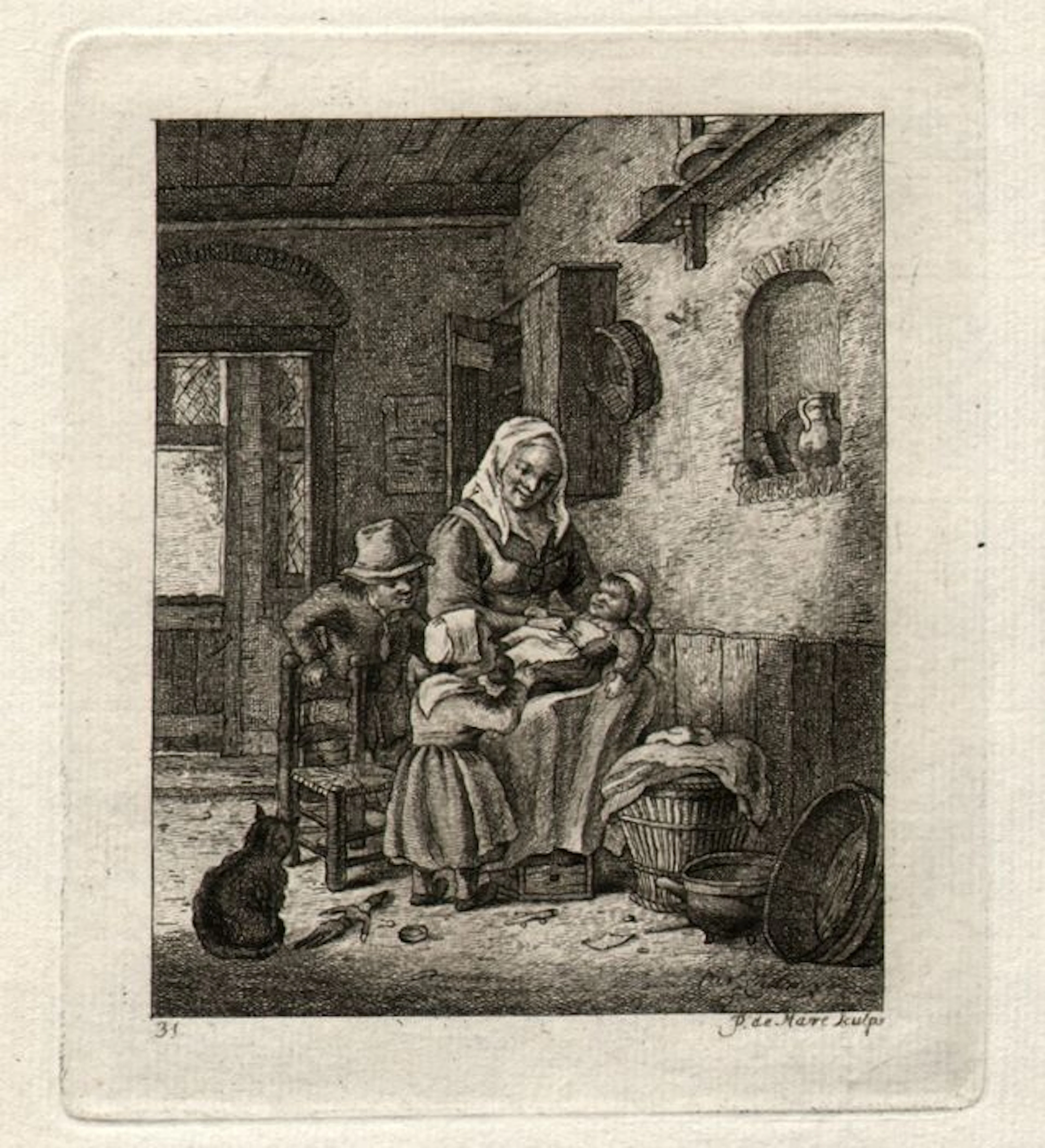 Christina Chalon (1748-1808) - by Pieter de Mare ( 1757-1796): Mother with her children-approximately 1777-1779