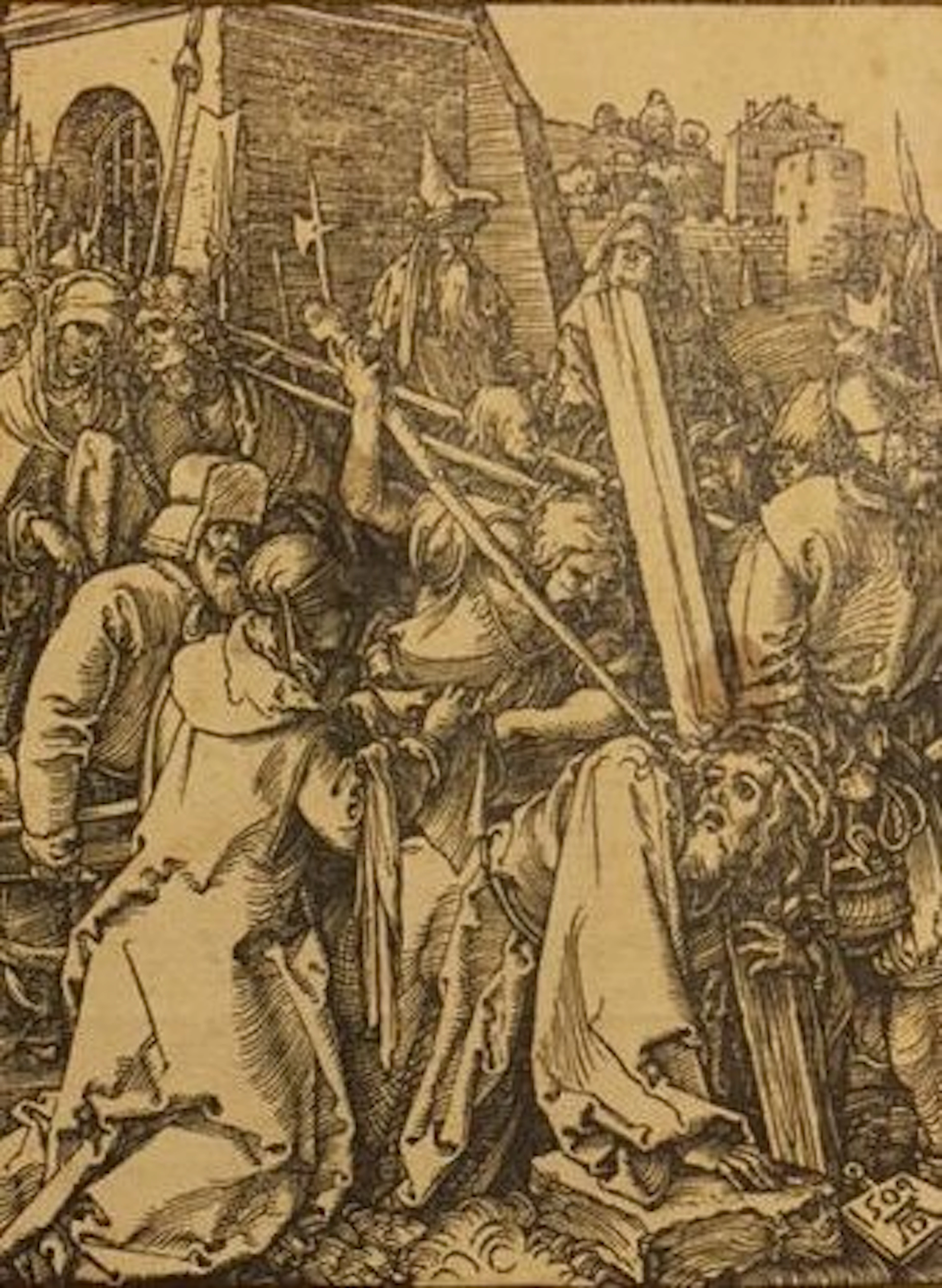 Albrecht Dürer (1471-1528) - Le portement de croix, from La Petite Passion - 1509 - Print from the 17th or 17th century