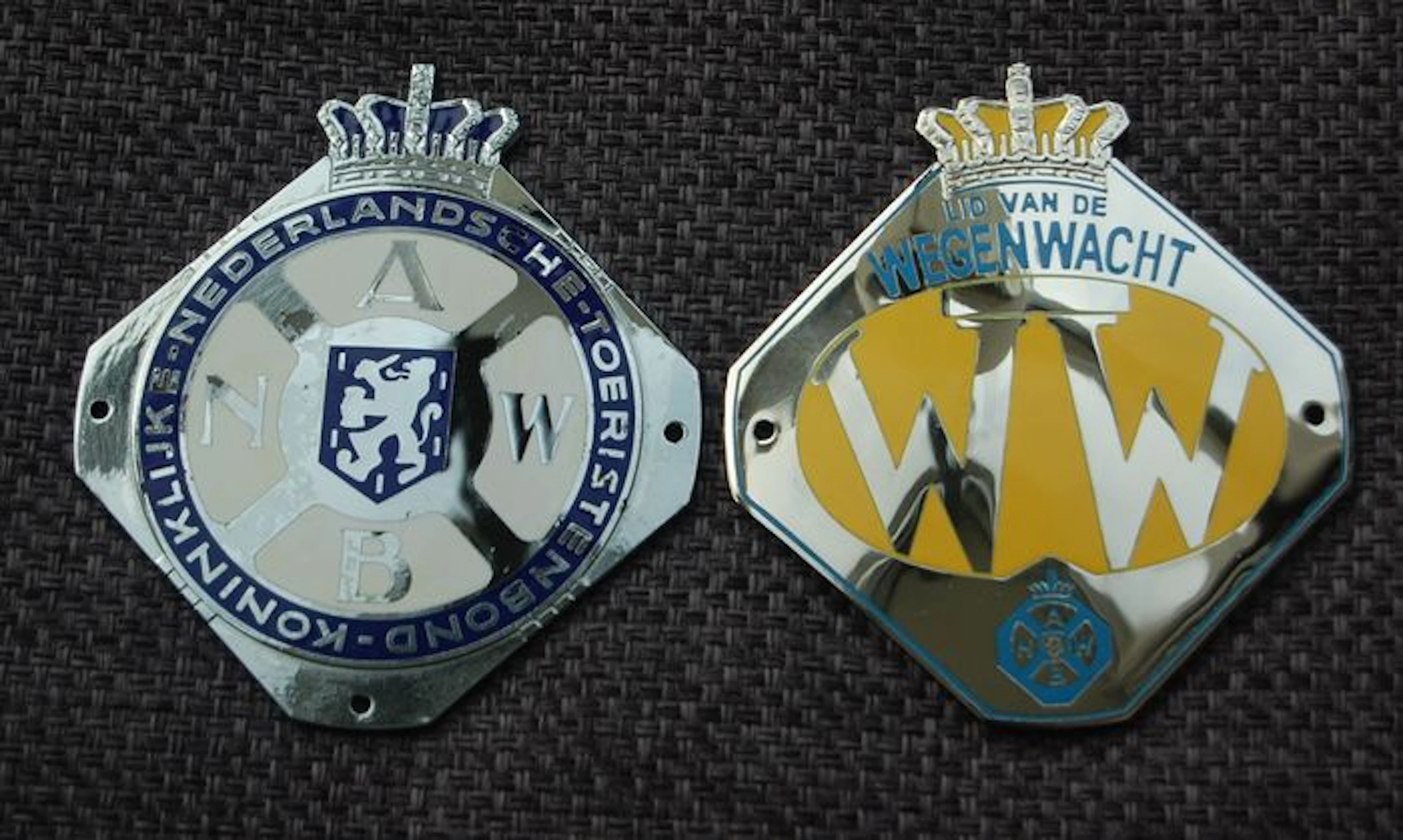 ANWB en Wegenwacht WW schildjes / schildje/ plaquette/ badge