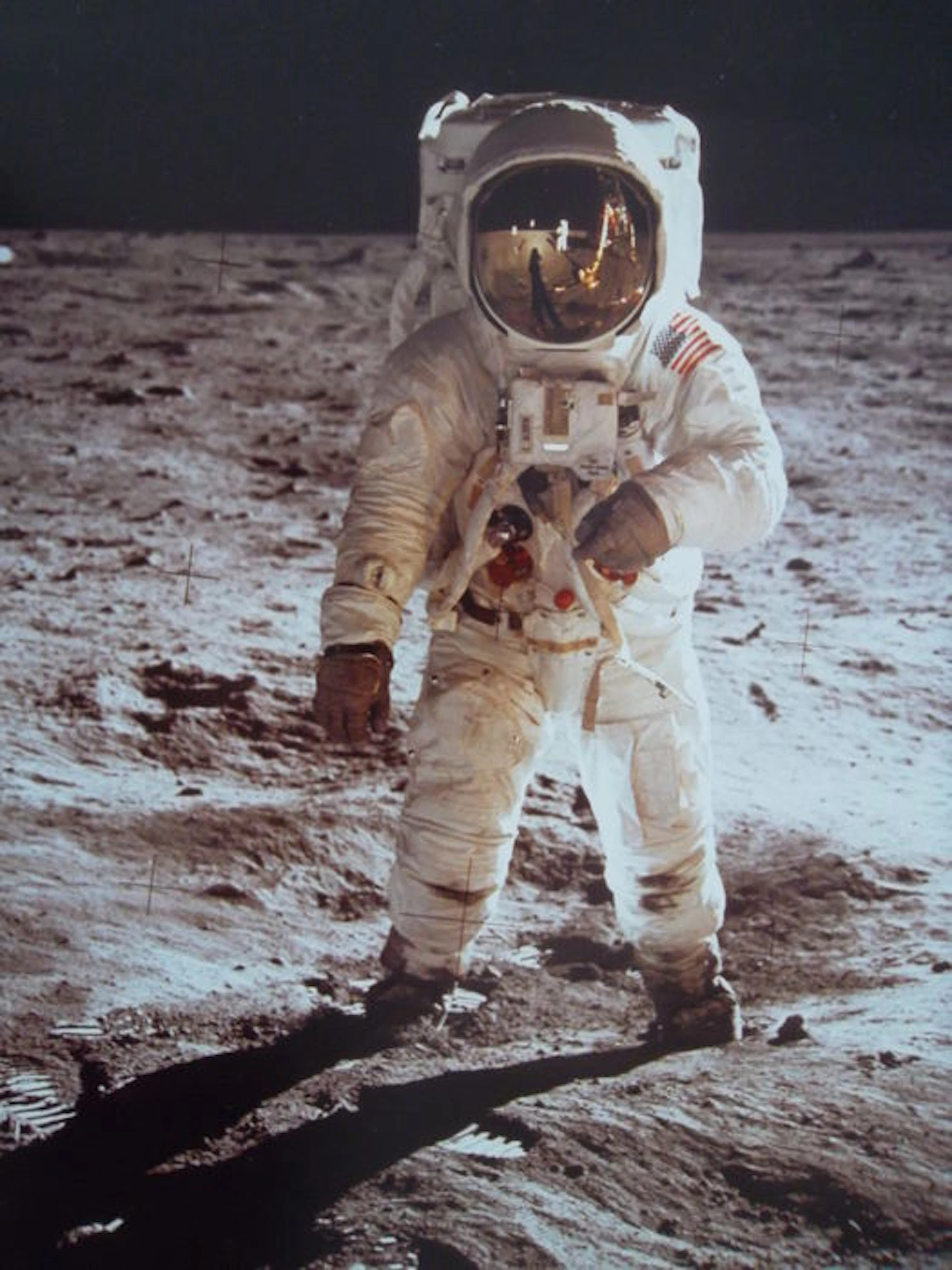 Most famous picture of Buzz Aldrin on the Moon