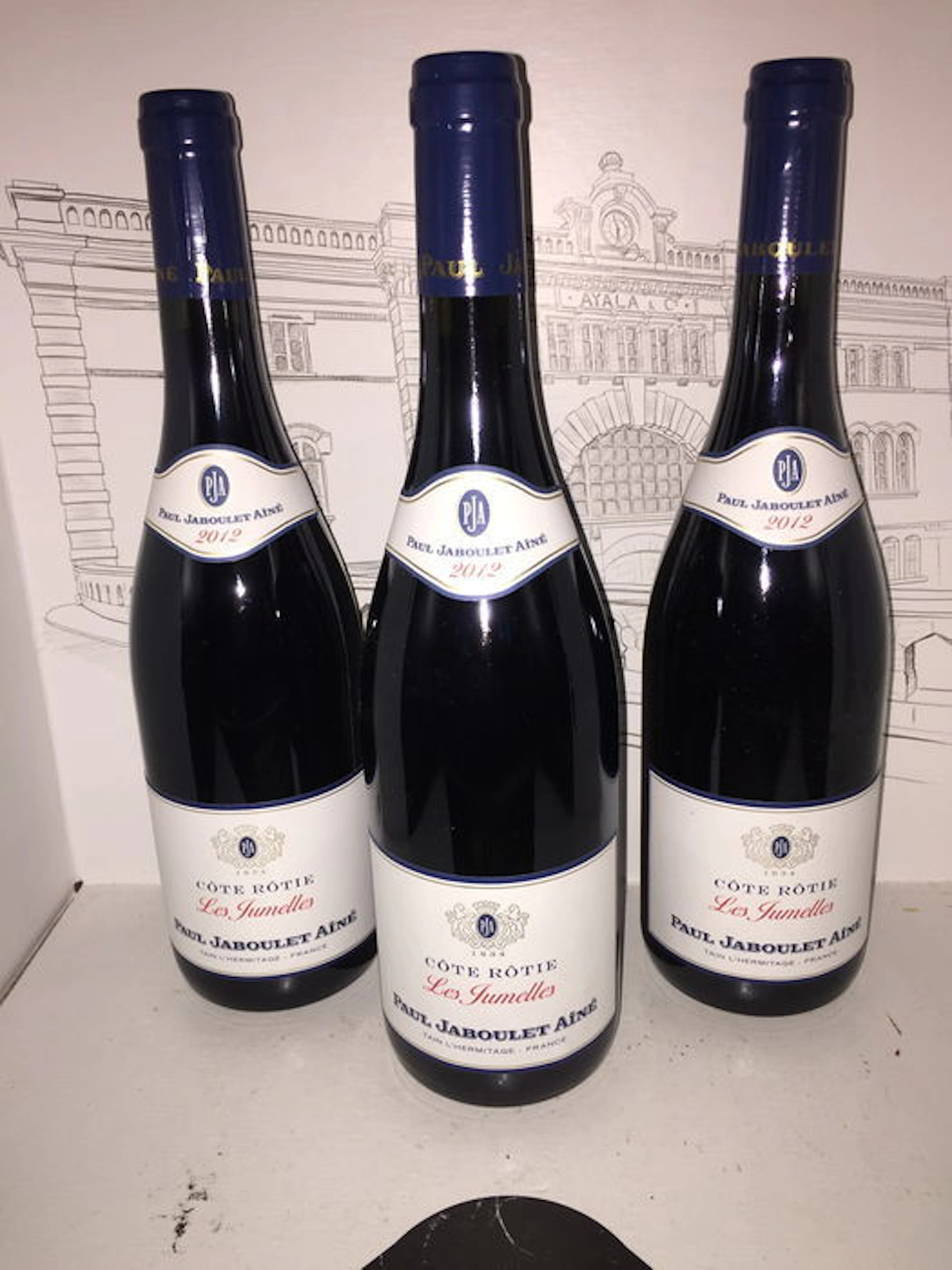 2012 Cote Rotie les Jumelles Paul Jaboulet Aine x 3 Bottles