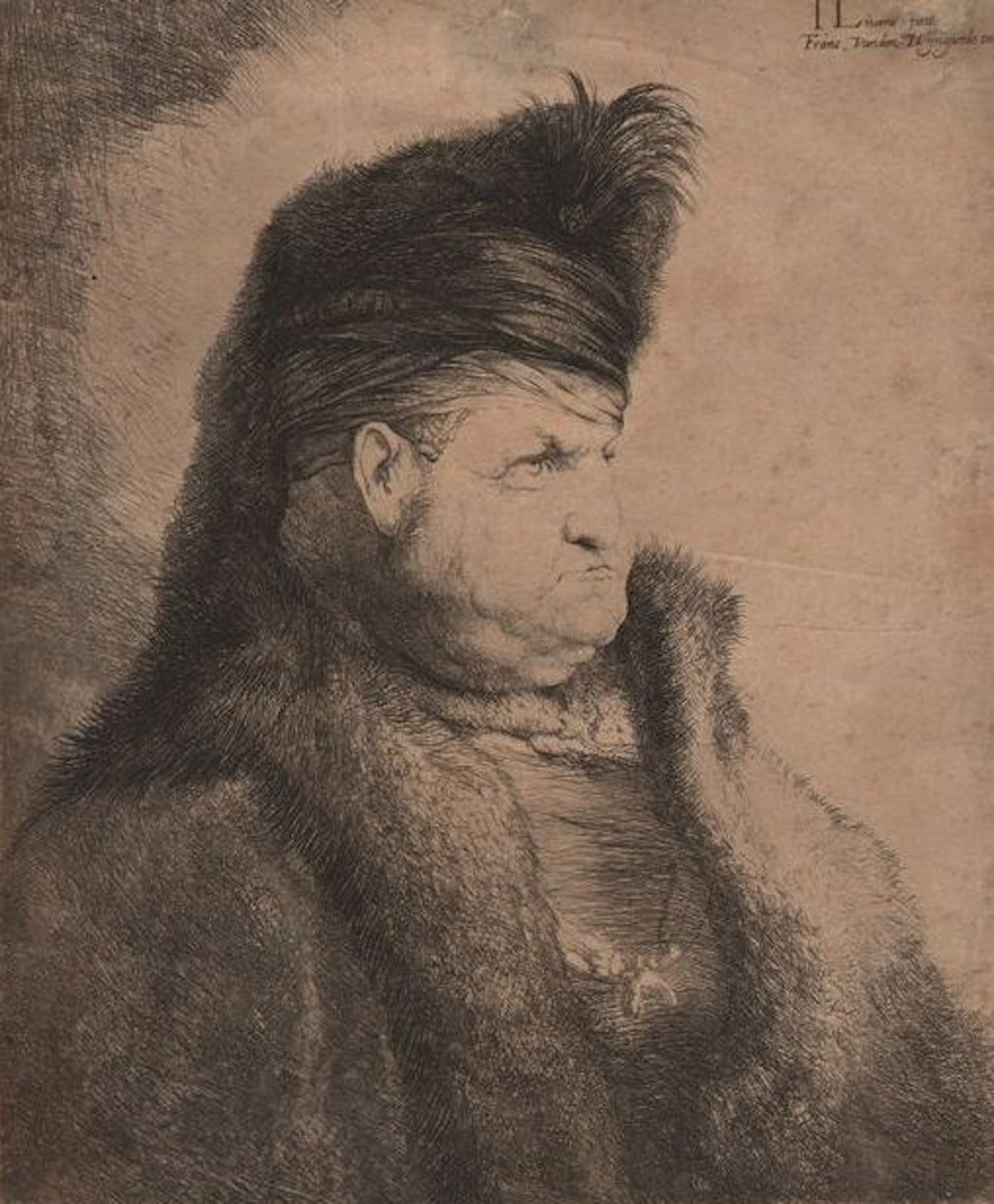 Jan Lievens (1607-1674), a prominent pupil of Rembrandt Harmensz. van Rijn - Bust of an Oriental with feathered turban - circa 1630/40