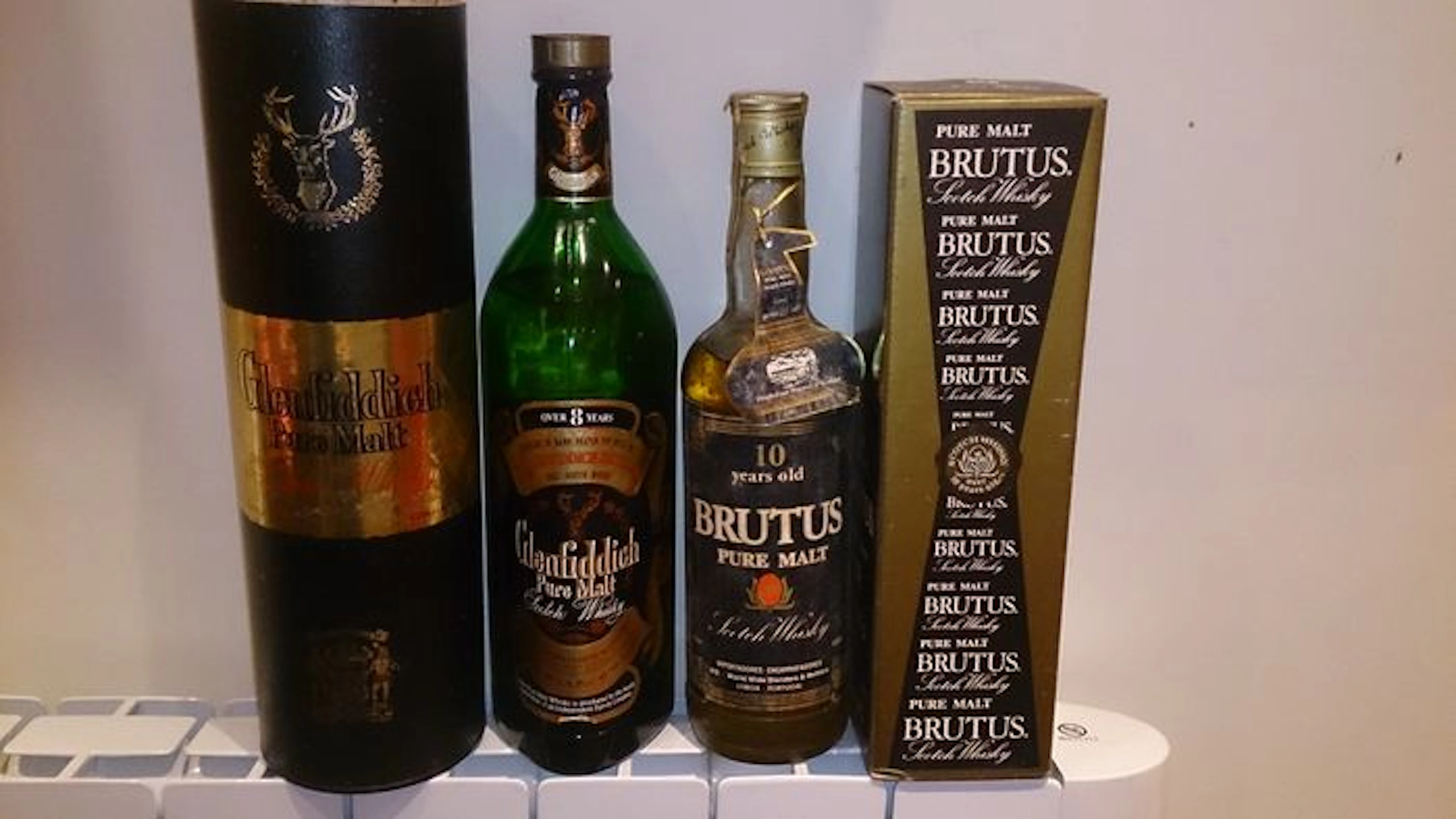 2 bottles - Glenfiddich 8 Years Pure Malt & Brutus 10 years old Pure Malt