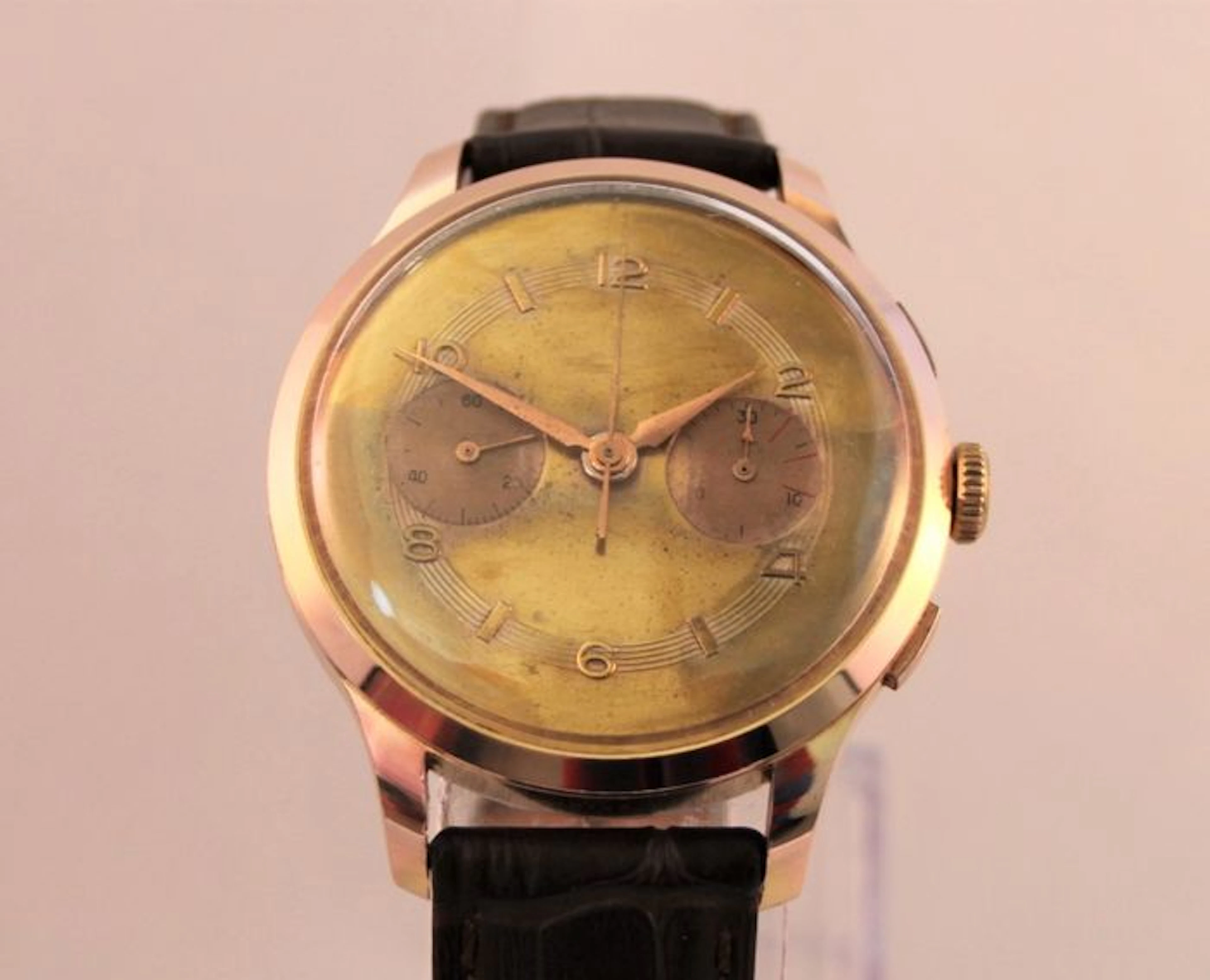 bi-compax – chronographe suisse – Swiss men's wristwatch – 1950s