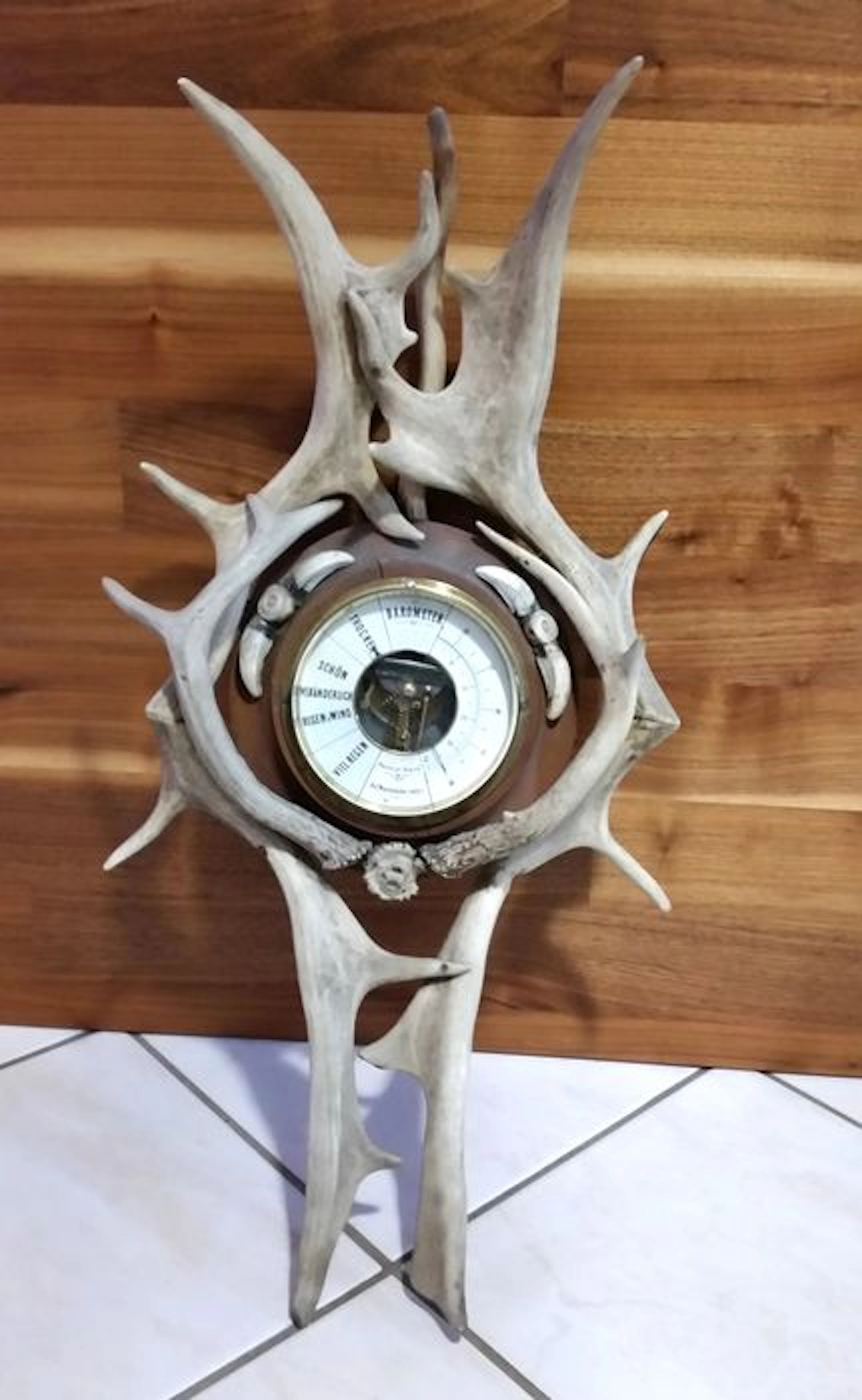 Antike Barometer Schwarzwald Jagd Jäger