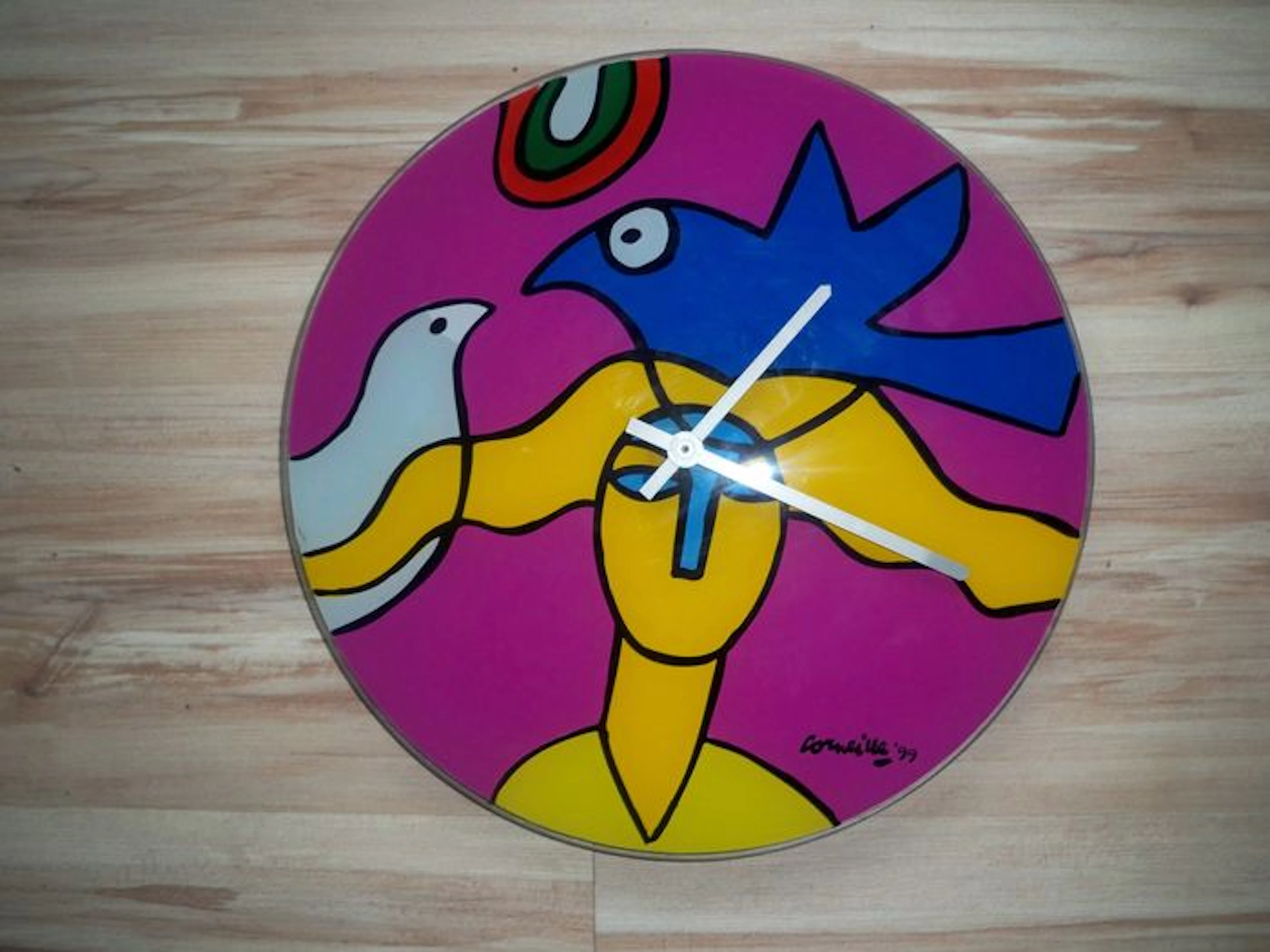 Corneille - glass wall clock