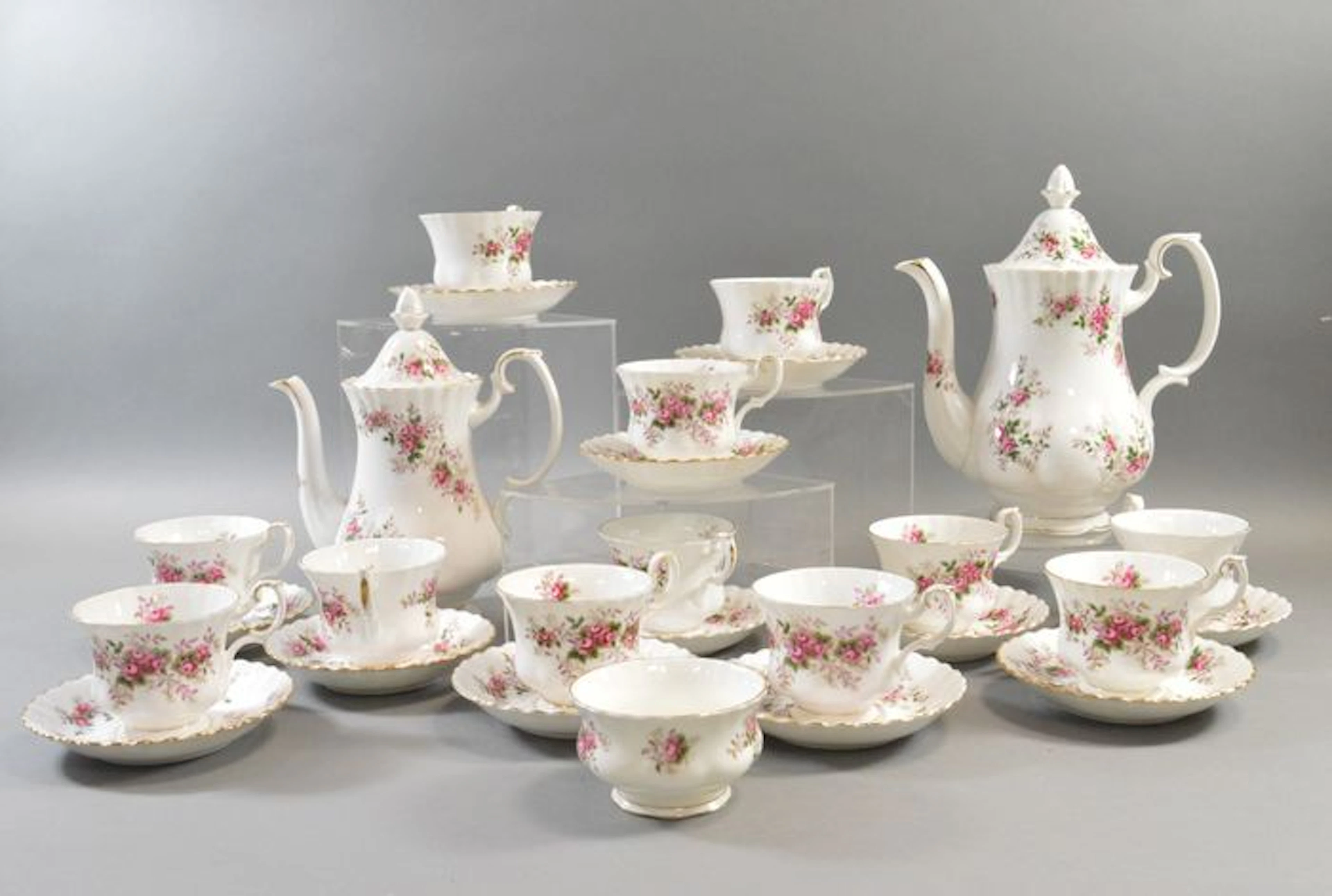Kaffee Teeservice Royal Albert England Porzellan Dekor Lavender Rose