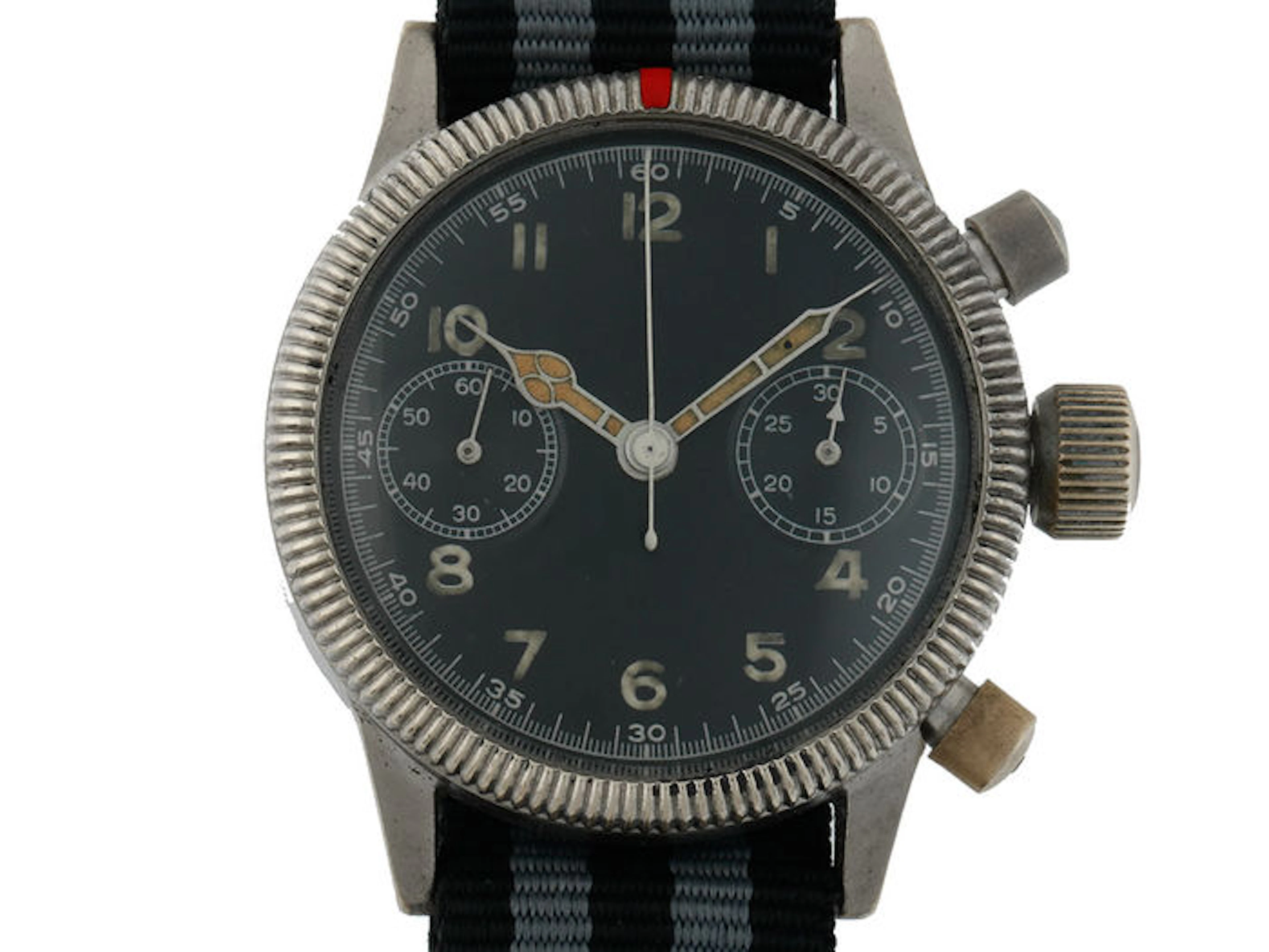 Tutima Glashütte, flyer chronograph Wehrmacht air force of the WW II, officer's watch. Not signed, vintage 1940 - Urofa 59, from the first owner