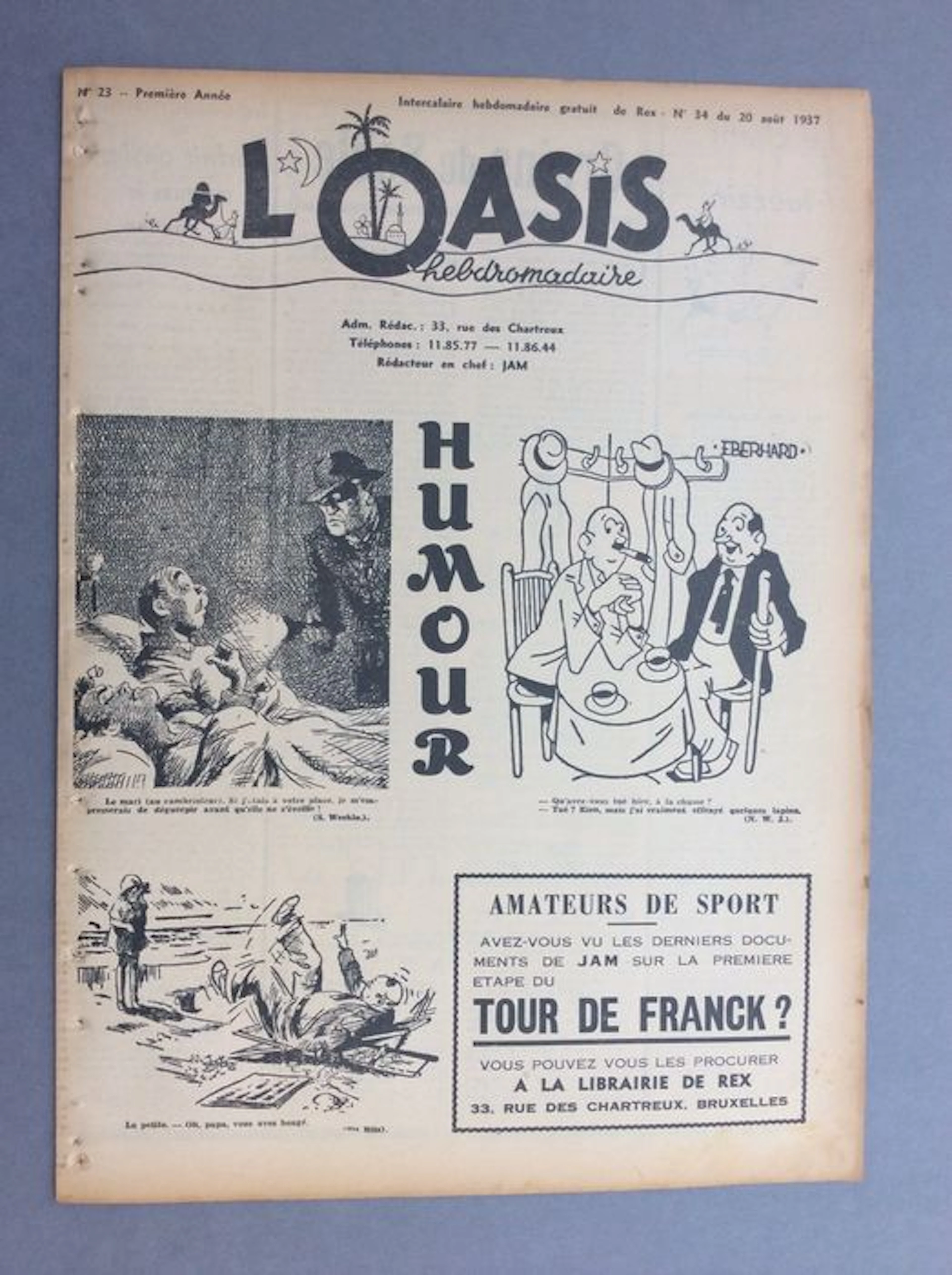 Hergé - L'Oasis - Complete Journal Rex with a satirical 8-page supplement- B - OE (1937)