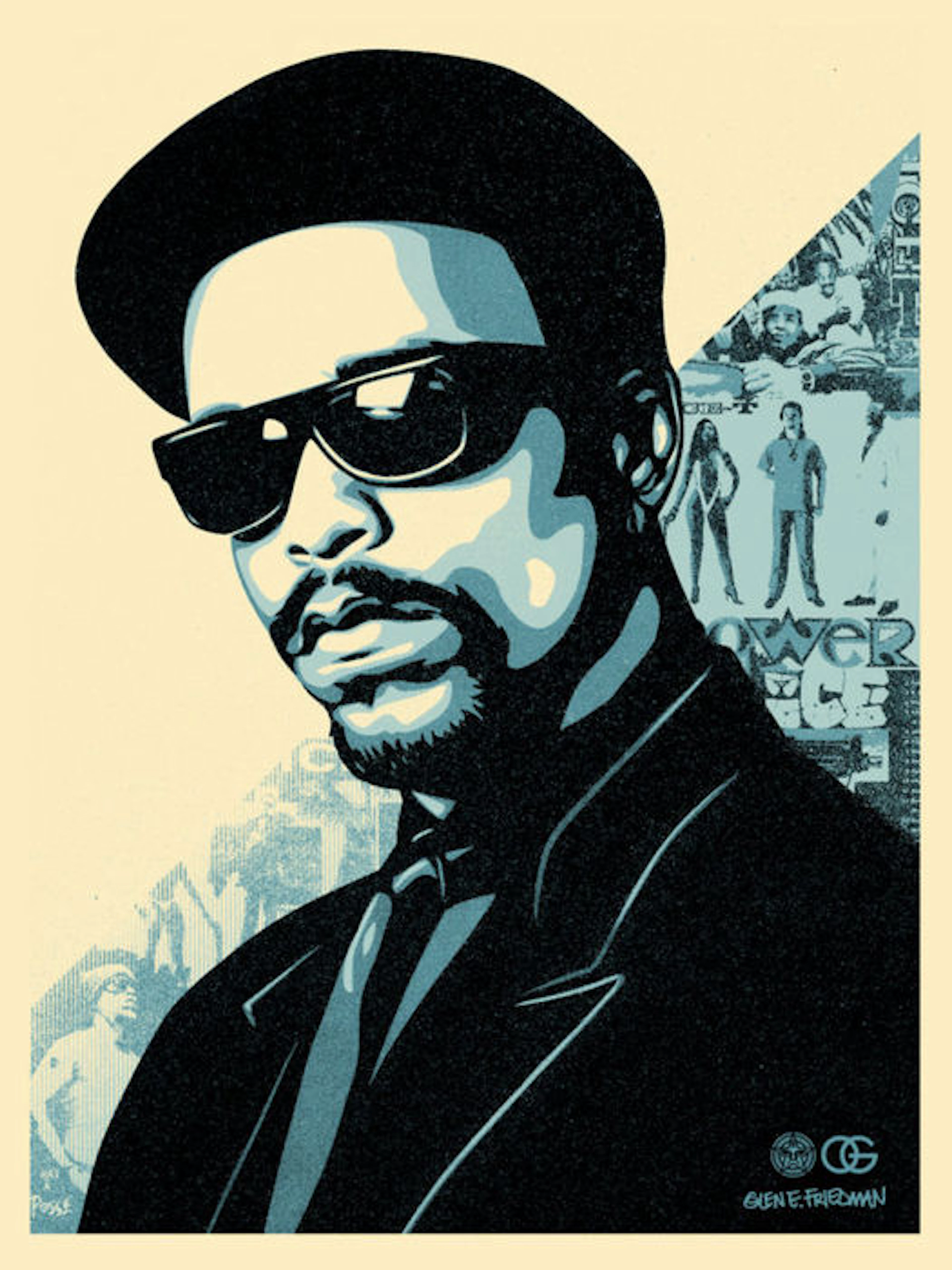 Shepard Fairey (OBEY) & Glenn Friedmann - Ice-T og blue