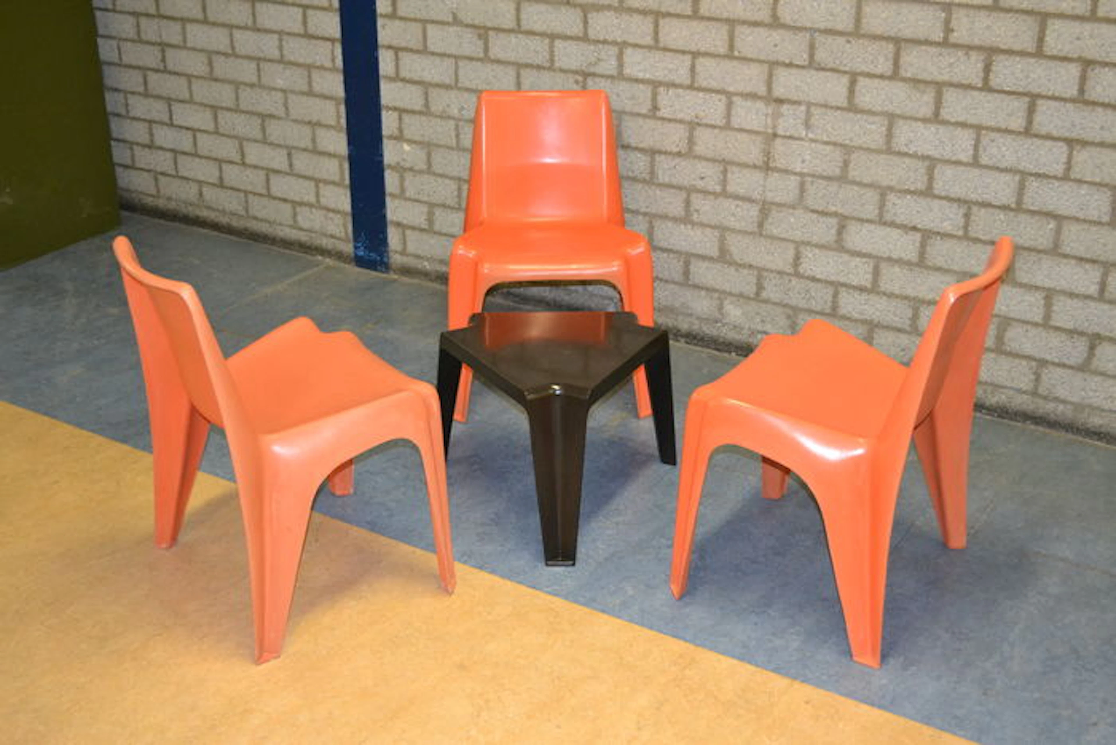 Helmut Bätzner for Bofinger - Stacking chairs and table model no. BA1171