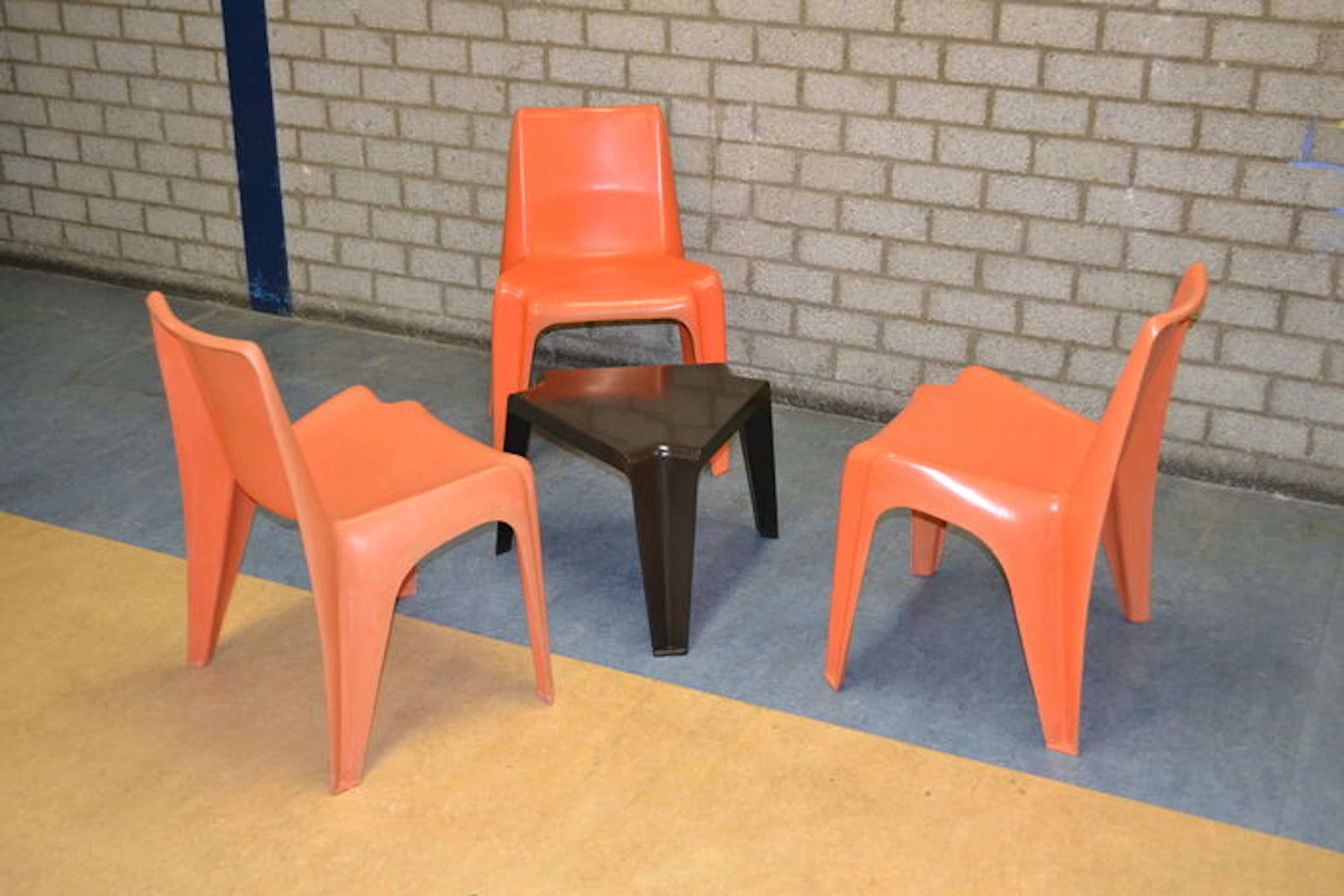Helmut Bätzner for Bofinger - Stacking chairs and table, model no. BA1171