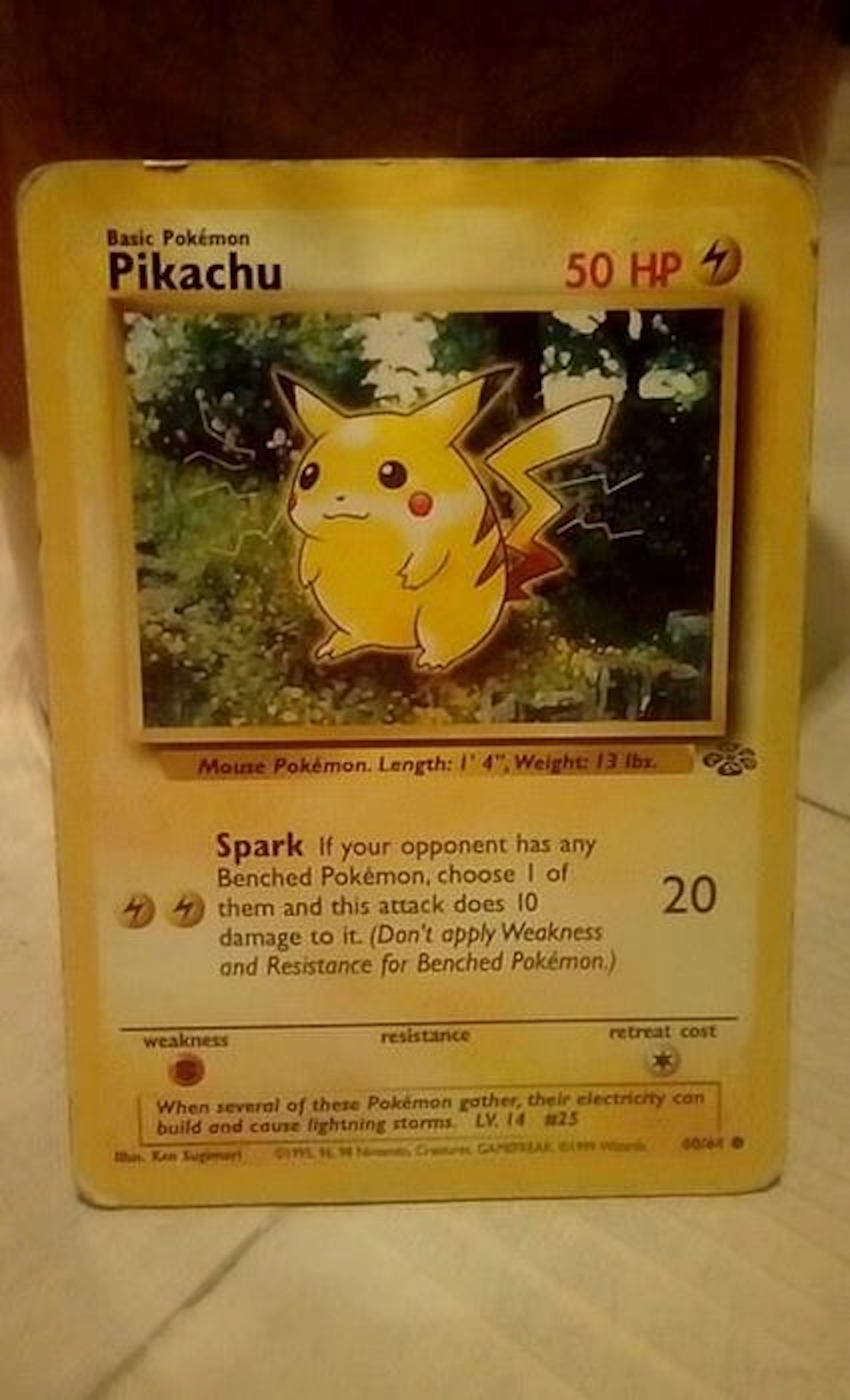 English pikachu card from 1995