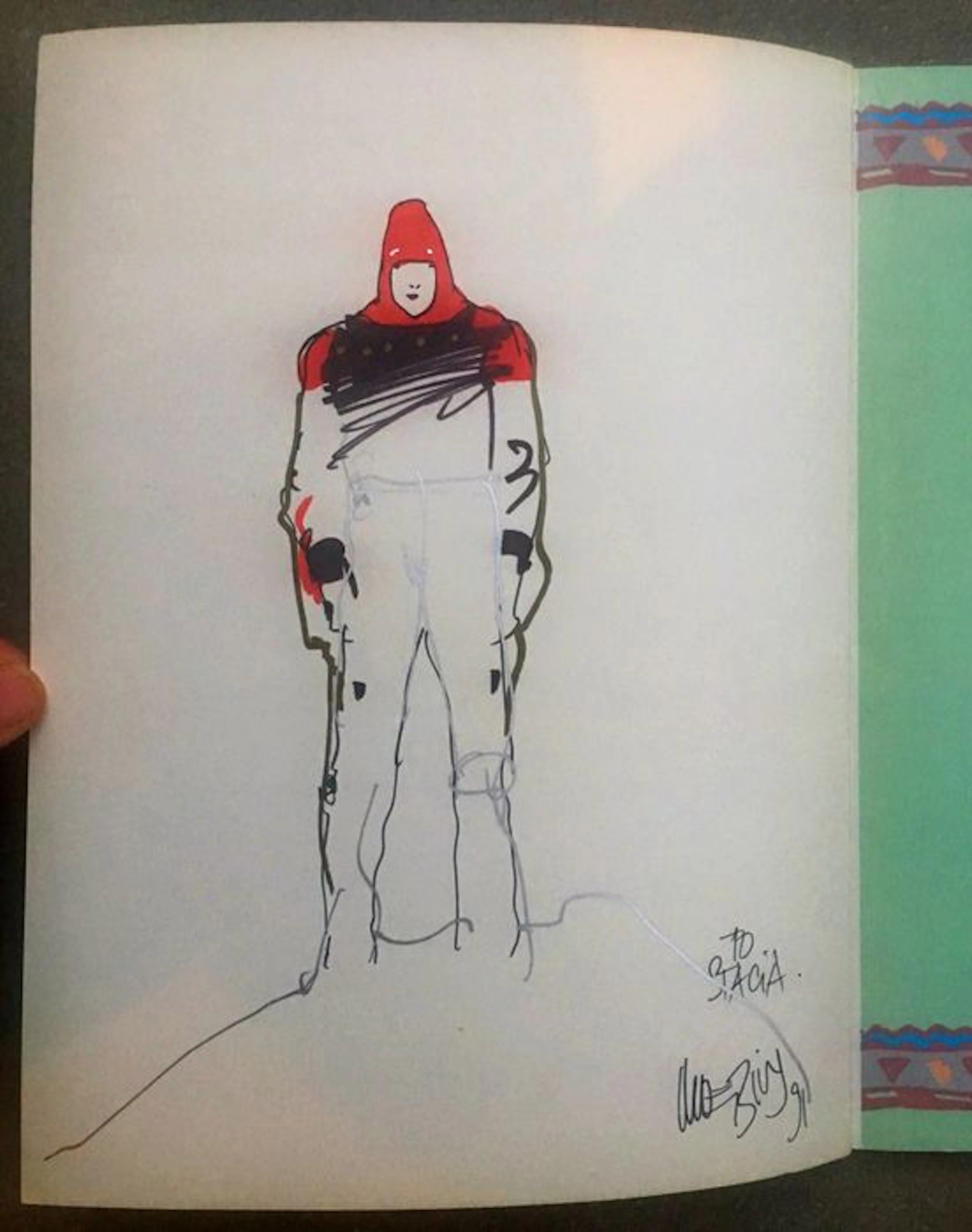 Moebius - Original commission drawing in colour - Starwatcher - (1991)