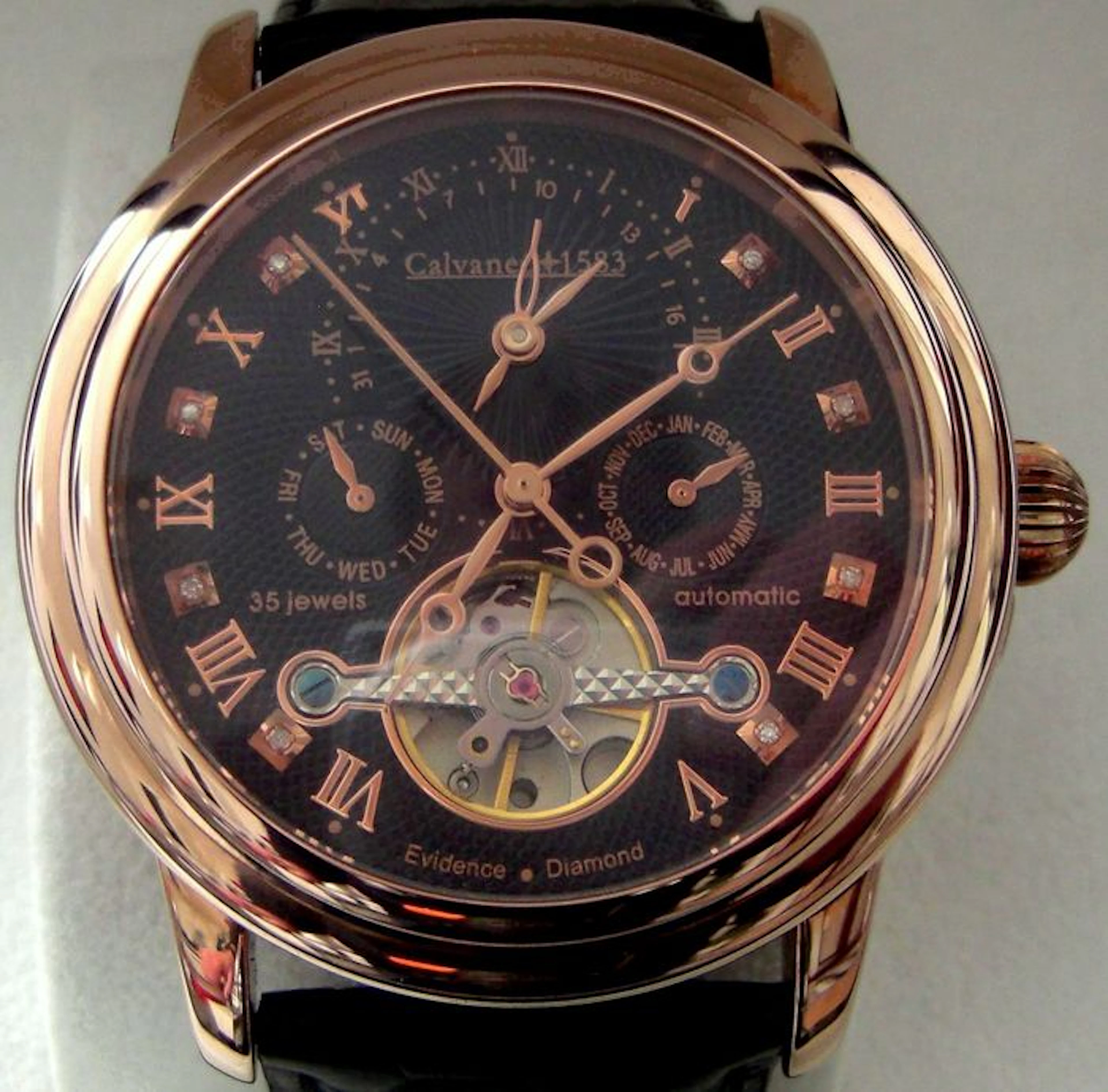 Calvaneo 1583 Evidence 'Diamond Rose gold' Dualtime Ø 45 mm
