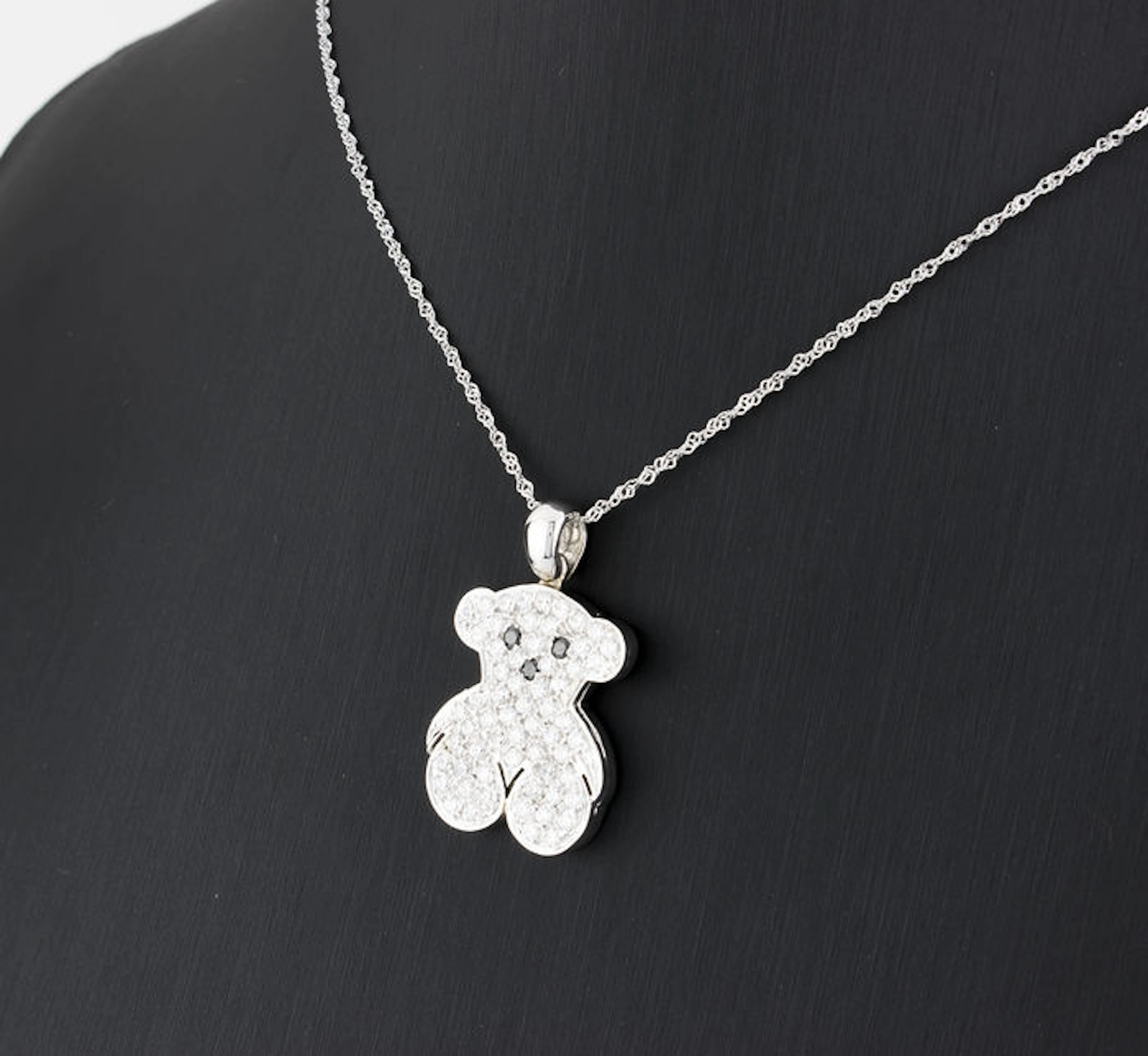 Tous - White gold choker and pendant with zirconia.