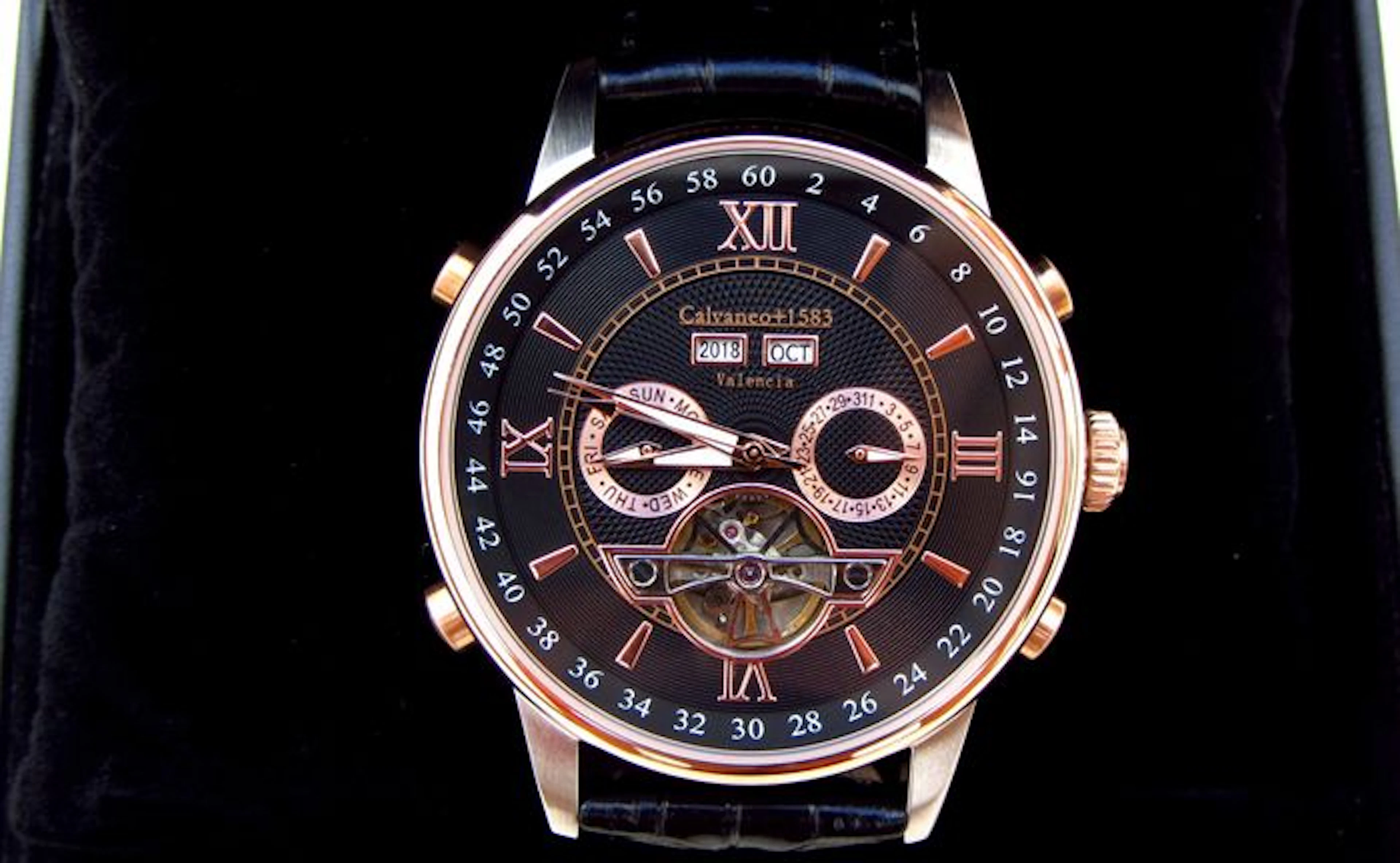 Calvaneo 1583 Valencia Rose Gold. Ref.: CM-VAG-10. Men's wristwatch. Never worn, 2016.