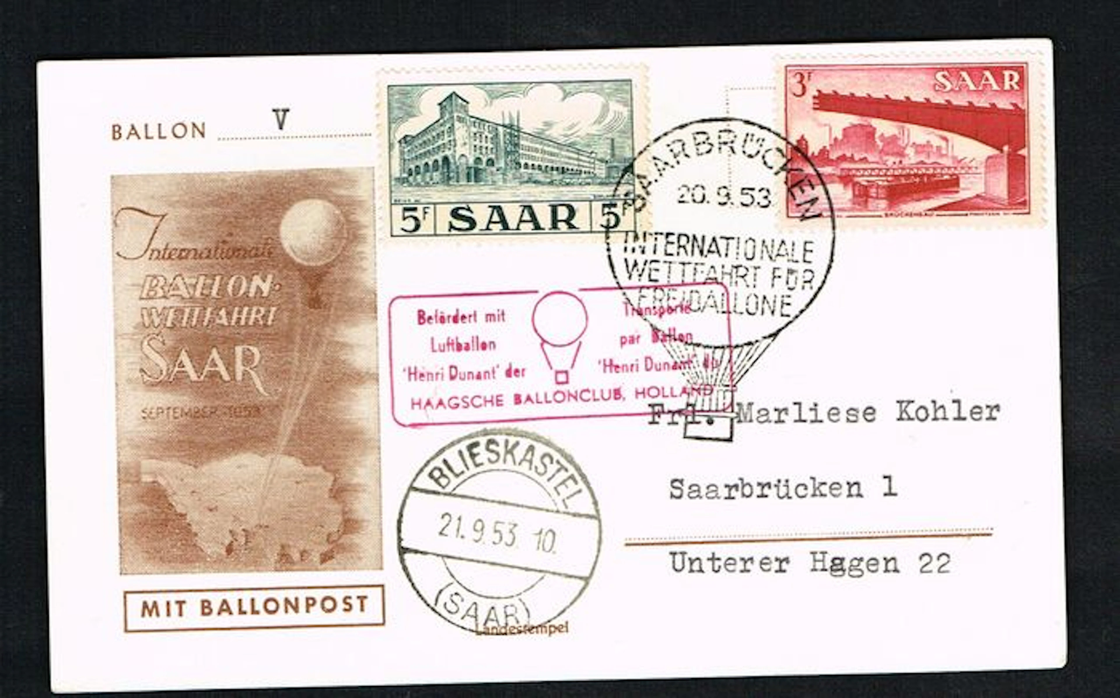 Extensive collection of covers related to balloon post (and also some with a zeppelin theme). 55 pieces in total.