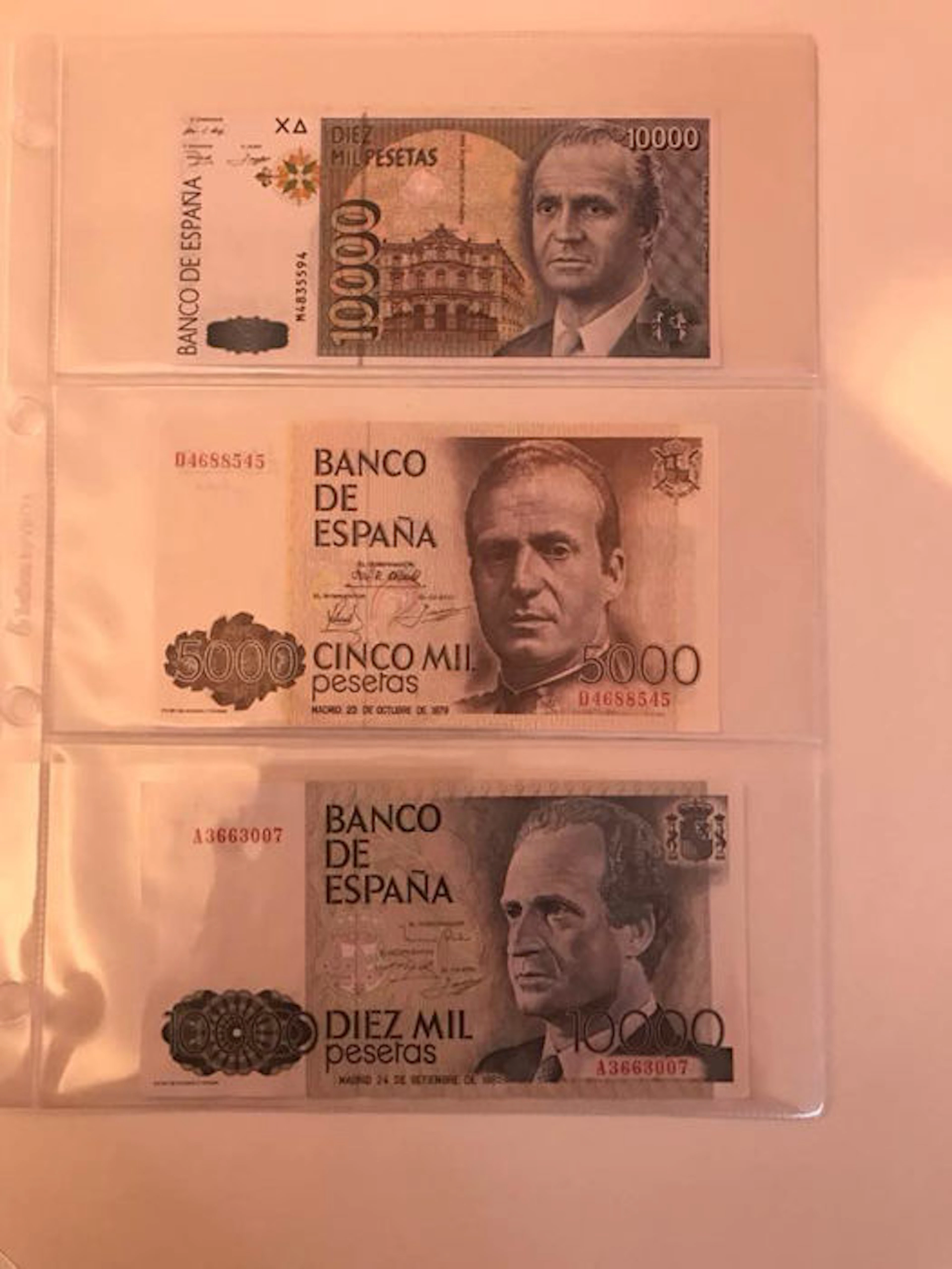 Espagne - 5000 ptas 1979, 10.000 ptas 1985 et 10.000 ptas 1992 - Pick 160, 161 et 166