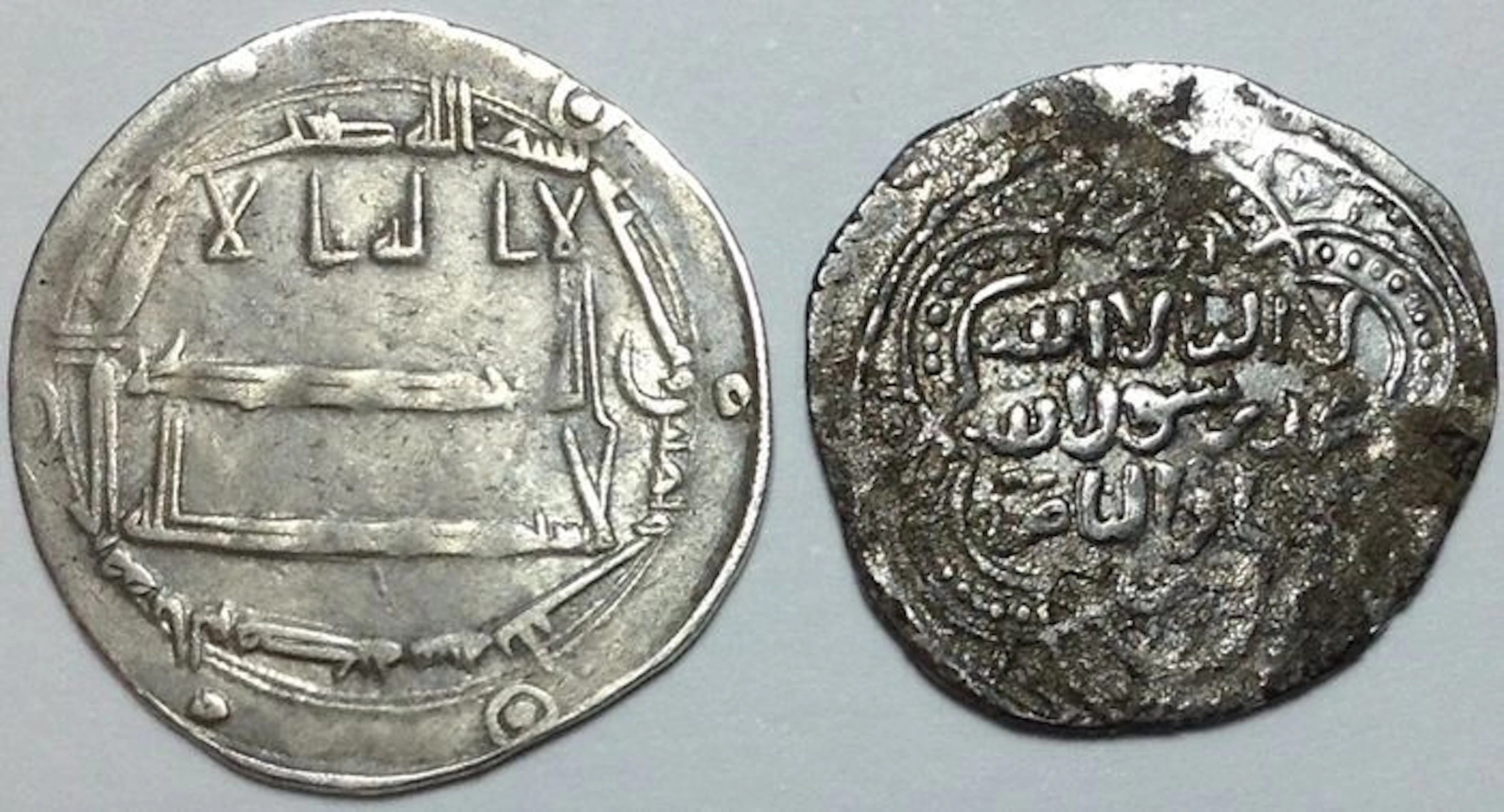 Abbasid and Ayyubid Caliphate - Islam - Lot x 2 of Rare AR Dirham - al Rashid (AH 170-193) and al-'Adil Abu Bakir (AH 592-615)
