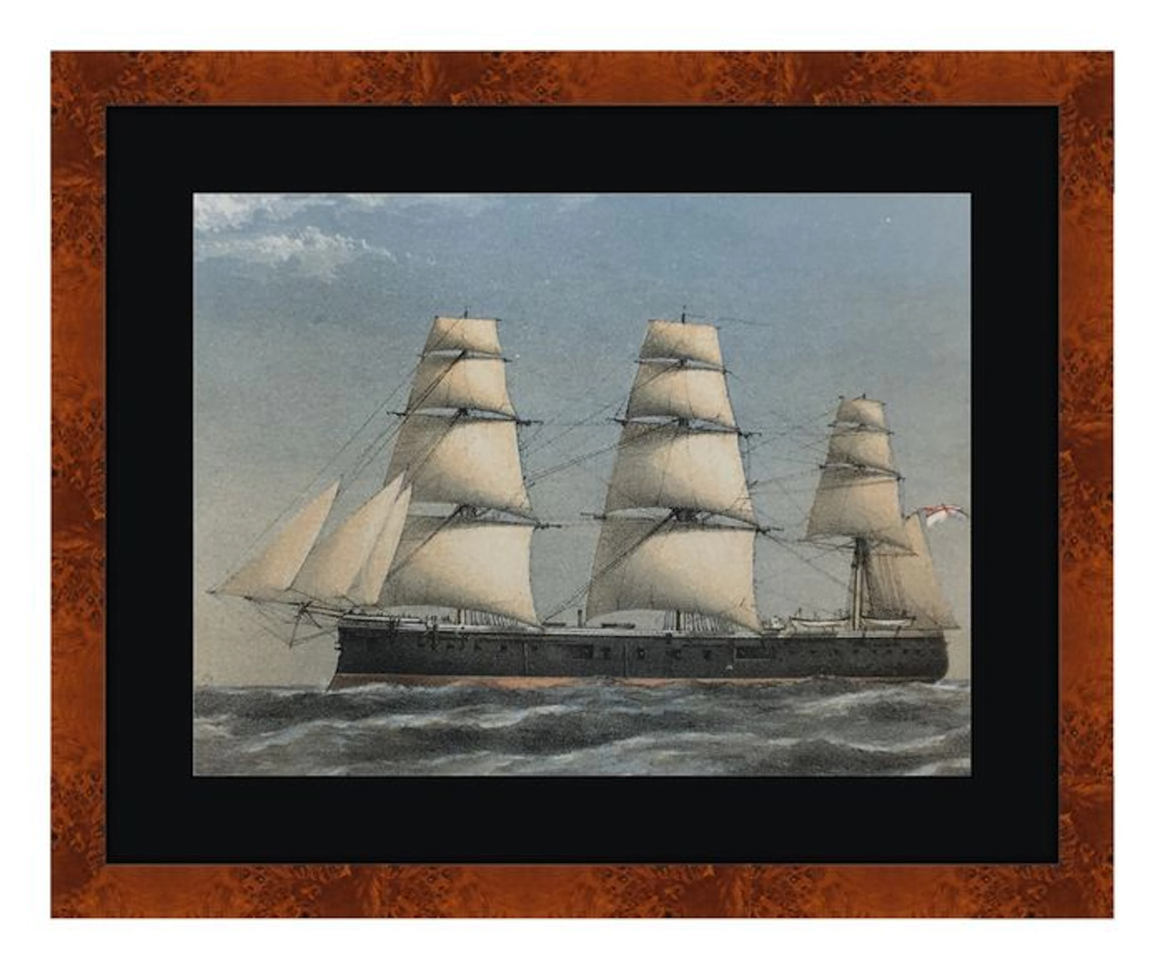 A set of six (6) Antique Navy Ships - 1872, 1880