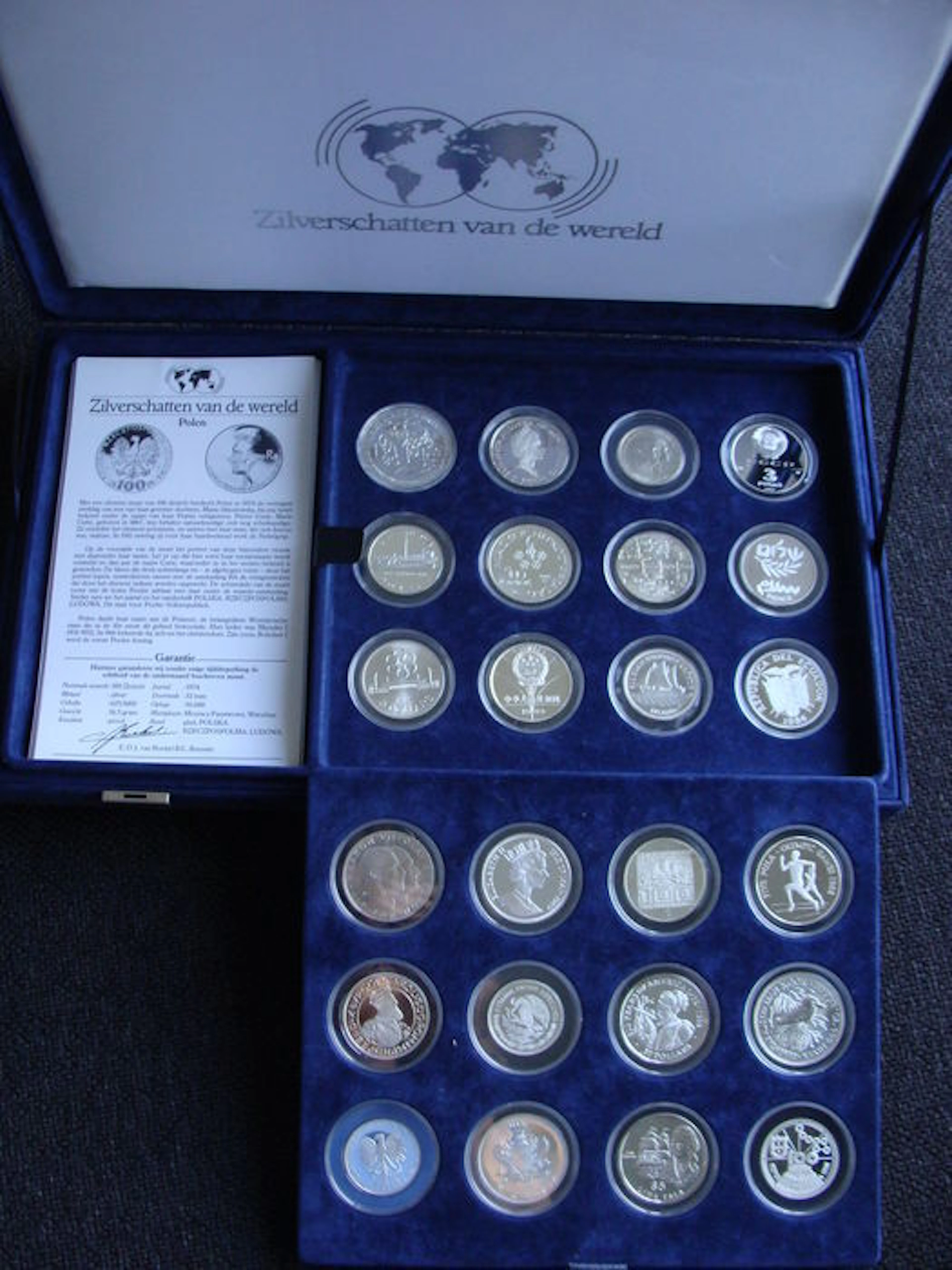 World – collection various coins "Silver treasures of the world" 24 pieces) silver