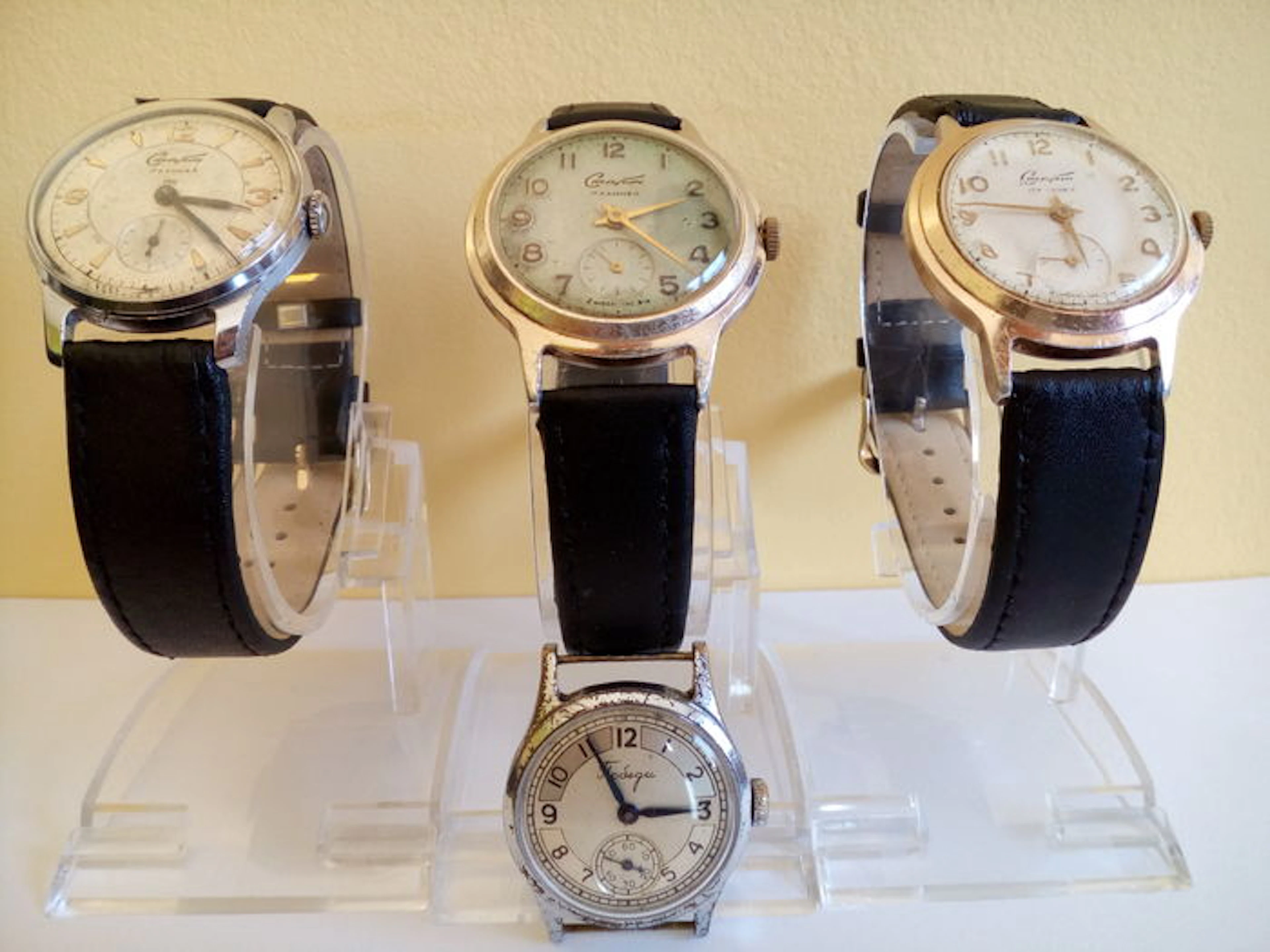 Lot of 4 – Pobeda + 3 Start-Men's watches-1950s