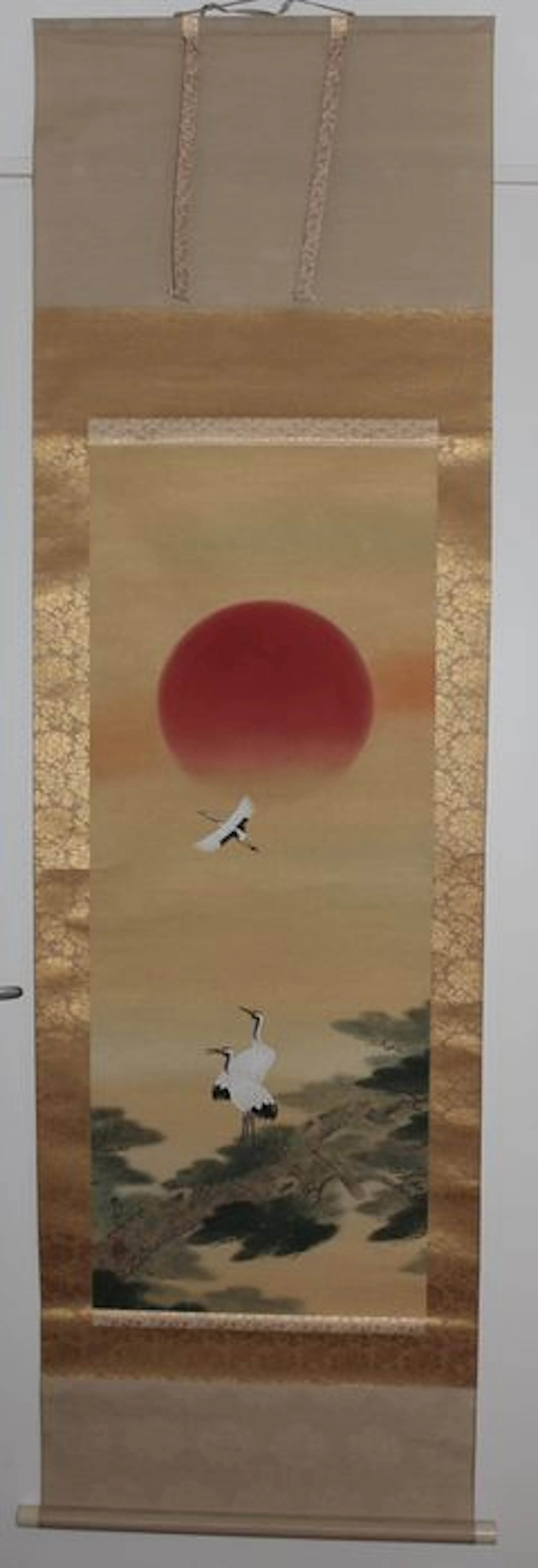Hangende orignele zijdeschildering - Japan - eind 20e eeuw