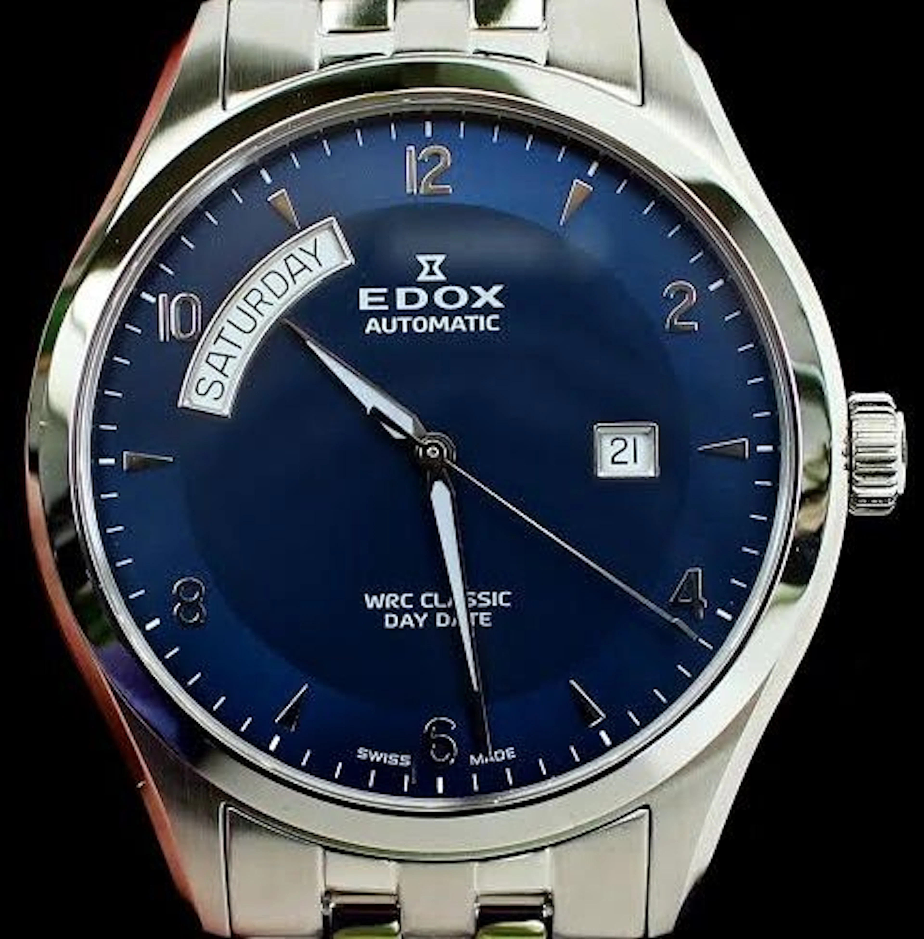 Edox WRC Classic Day Date Blue – Men's wristwatch – 2016